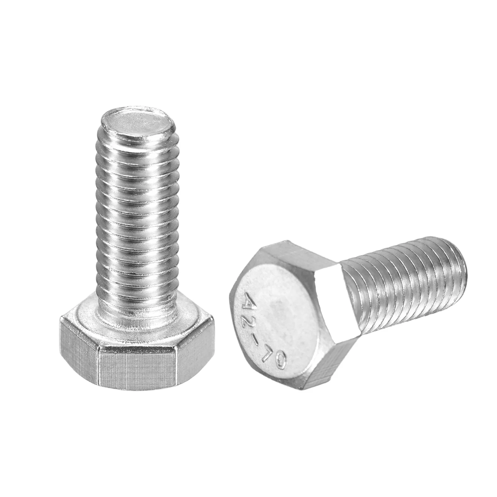 Uxcell 2Pcs M8-1.25 x 20mm Left Hand Hex Head Bolt, 304 Stainless Steel Reverse Fully Threaded Fastener Screws Bolts for Machinery, Automobiles and Construction
