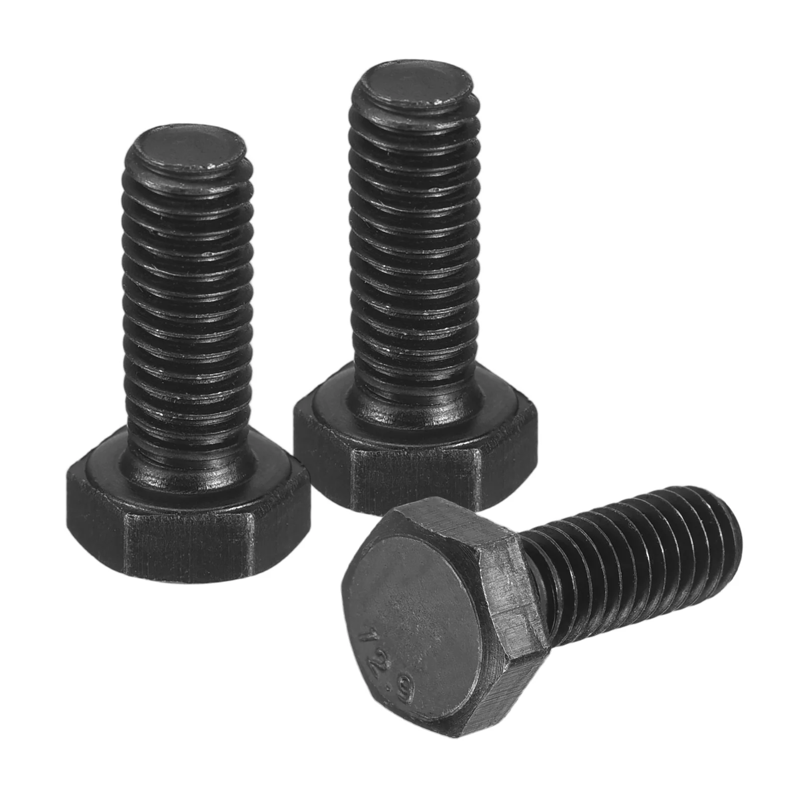 Uxcell 3Pcs M6-1 x 16mm Left Hand Hex Head Bolt, Black Oxide Carbon Steel Reverse