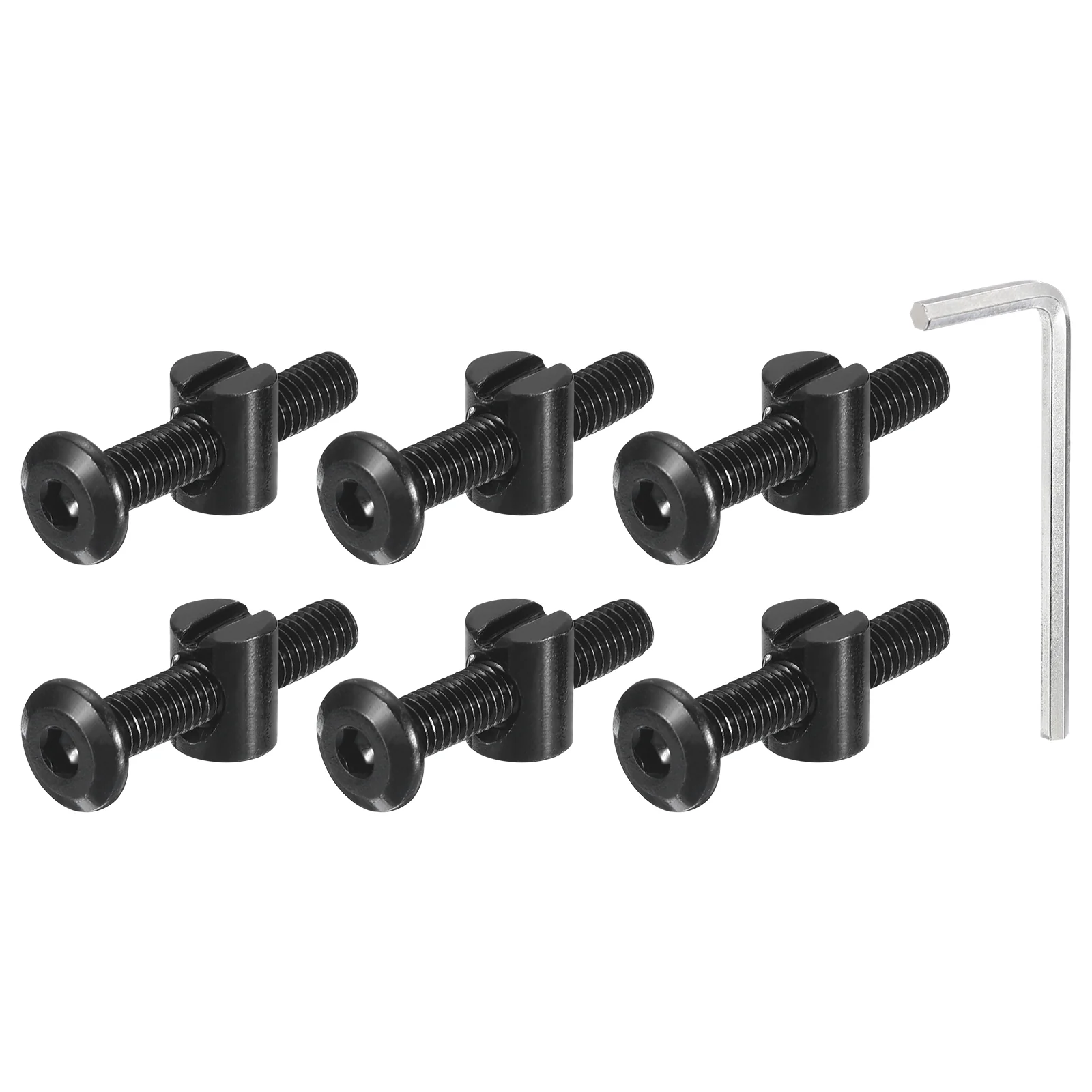 Uxcell 25Pcs Hex Socket Head Screws Bolts Barrel Nuts, M6 x 40mm Socket Furniture Bed Bolt Barrel Nuts with Wrench for Chairs Cots, Black