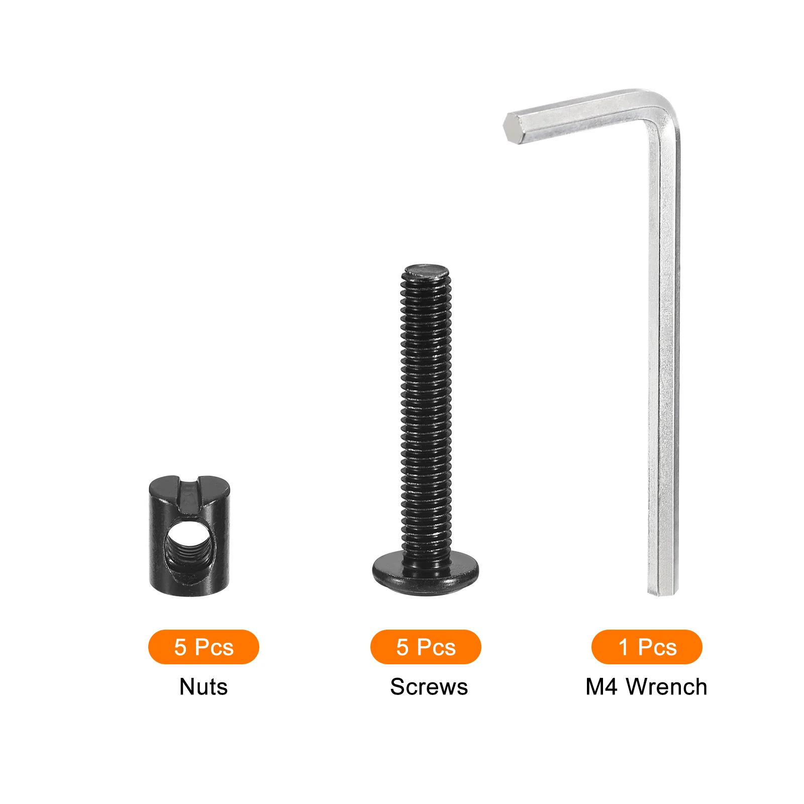 Uxcell Hex Socket Head Screws Bolts Barrel Nuts, M6 x 40mm for Chairs Cots, 5Pcs - Image 3