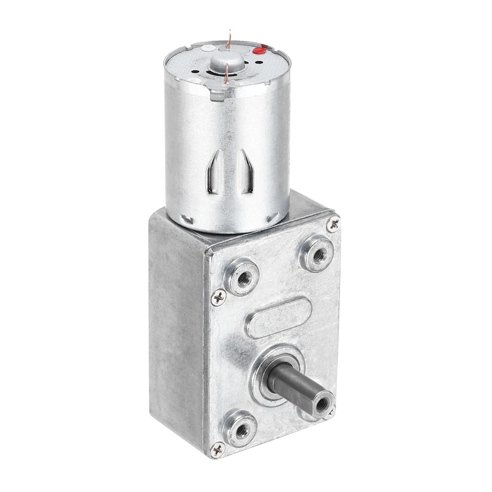 DC24V Worm Gear Motor, 6RPM 14mm Double Shaft Self-Locking Speed Reduction