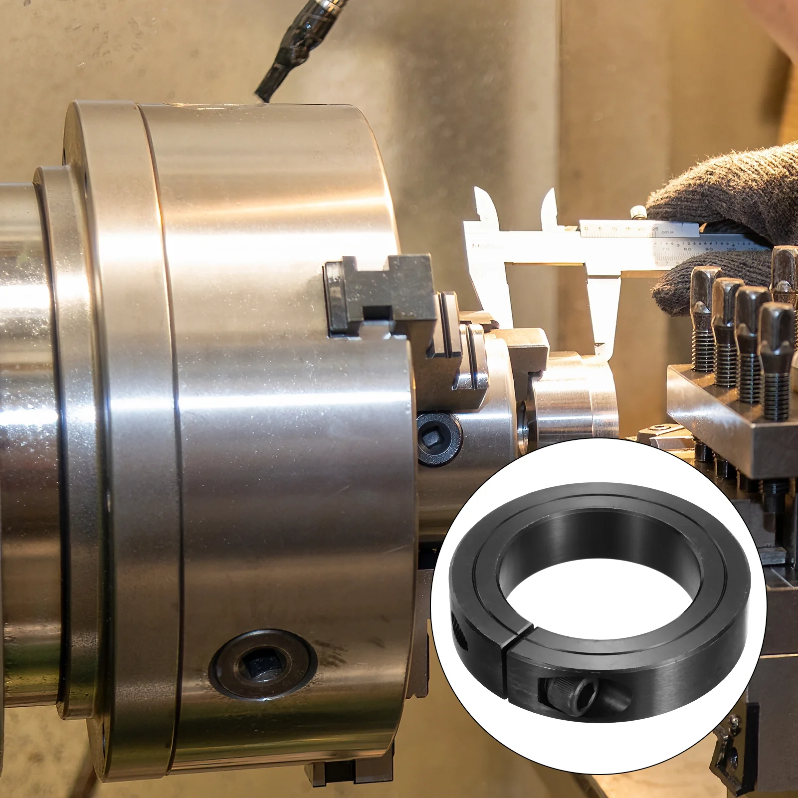 Shaft Collar 2" Bore Single Split Carbon Steel Clamping Collar Shaft Collars with Set Screw Black - Image 5