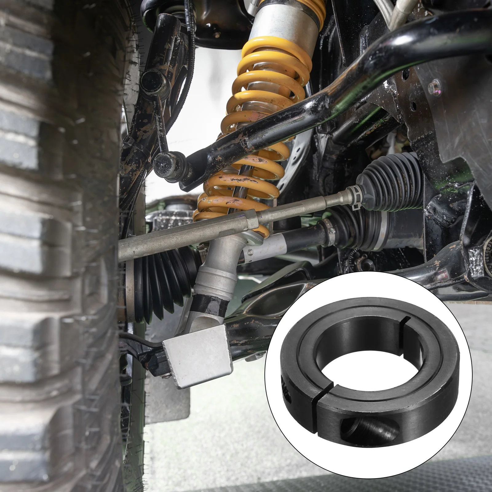 Shaft Collar 1 1/8" Bore Single Split Carbon Steel Clamping Collar Shaft Collars with Set Screw Black - Image 6