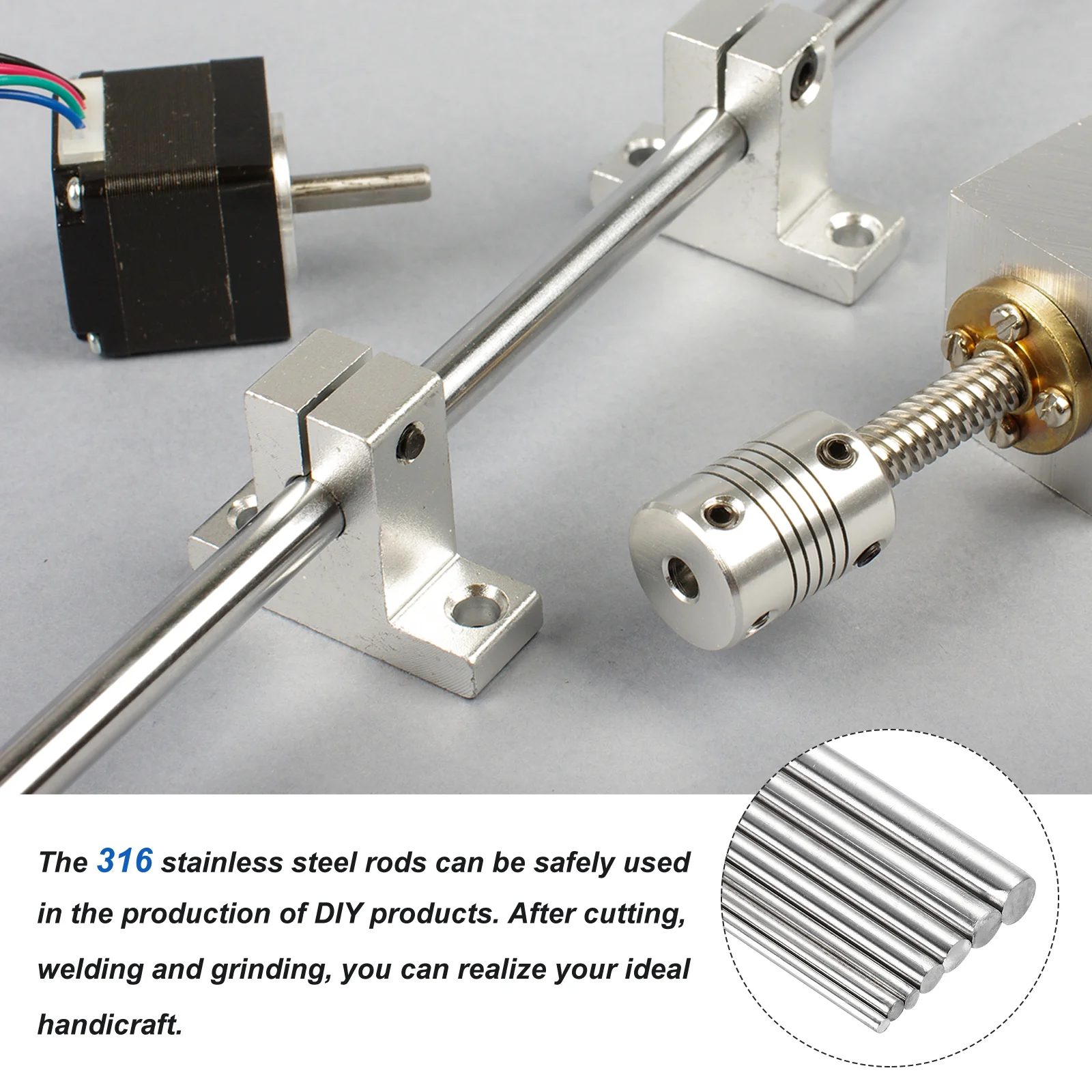 4Pcs 316 Stainless Steel Round Rod 4mm x 300mm Metal Solid Shaft Rods - Image 4