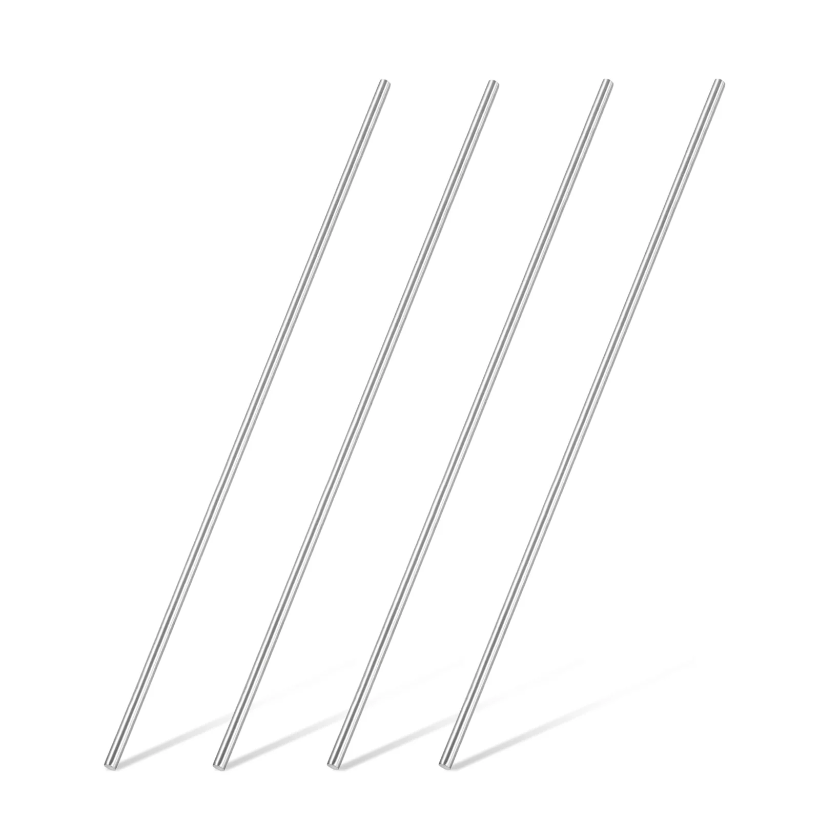4Pcs 316 Stainless Steel Round Rod 9.5mm x 500mm Metal Solid Shaft Rods