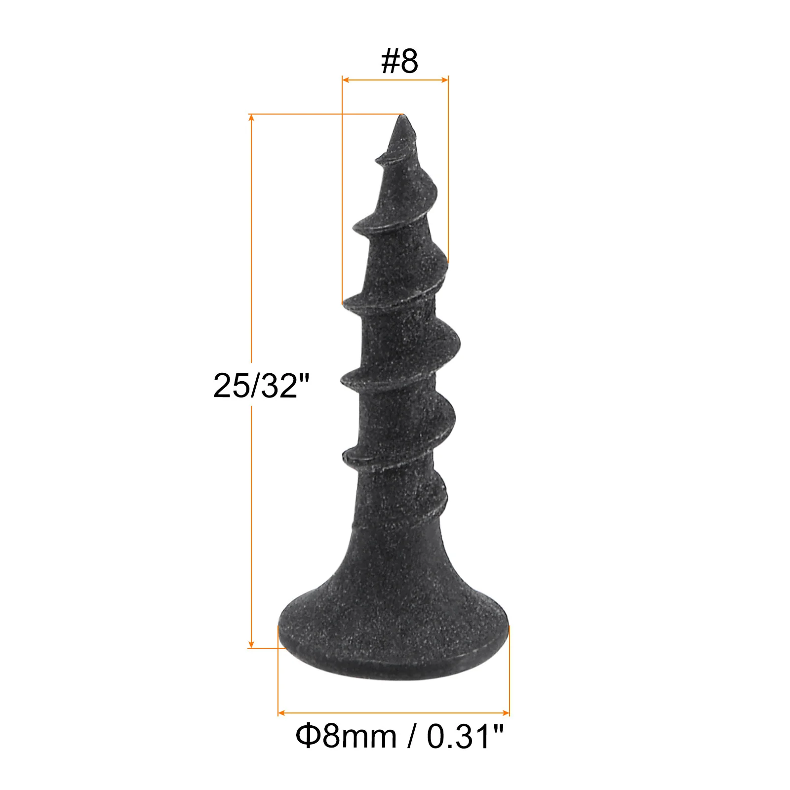 Uxcell #8 x 25/32-Inch Wood Screws Carbon Steel Phillips Self Tapping Black 50pcs - Image 2