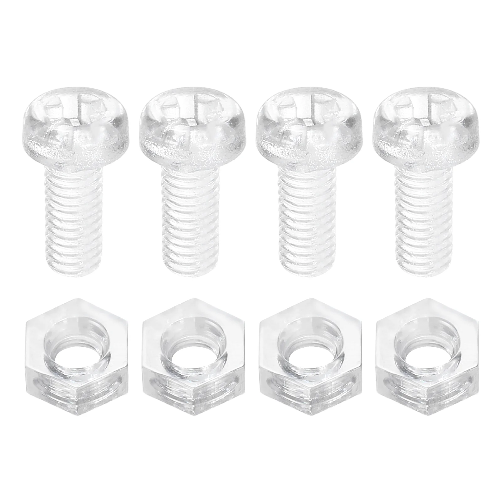 Uxcell 50Sets Clear Acrylic Screws and Nuts Kit, M2.5x6mm Phillips Bolts with Nuts