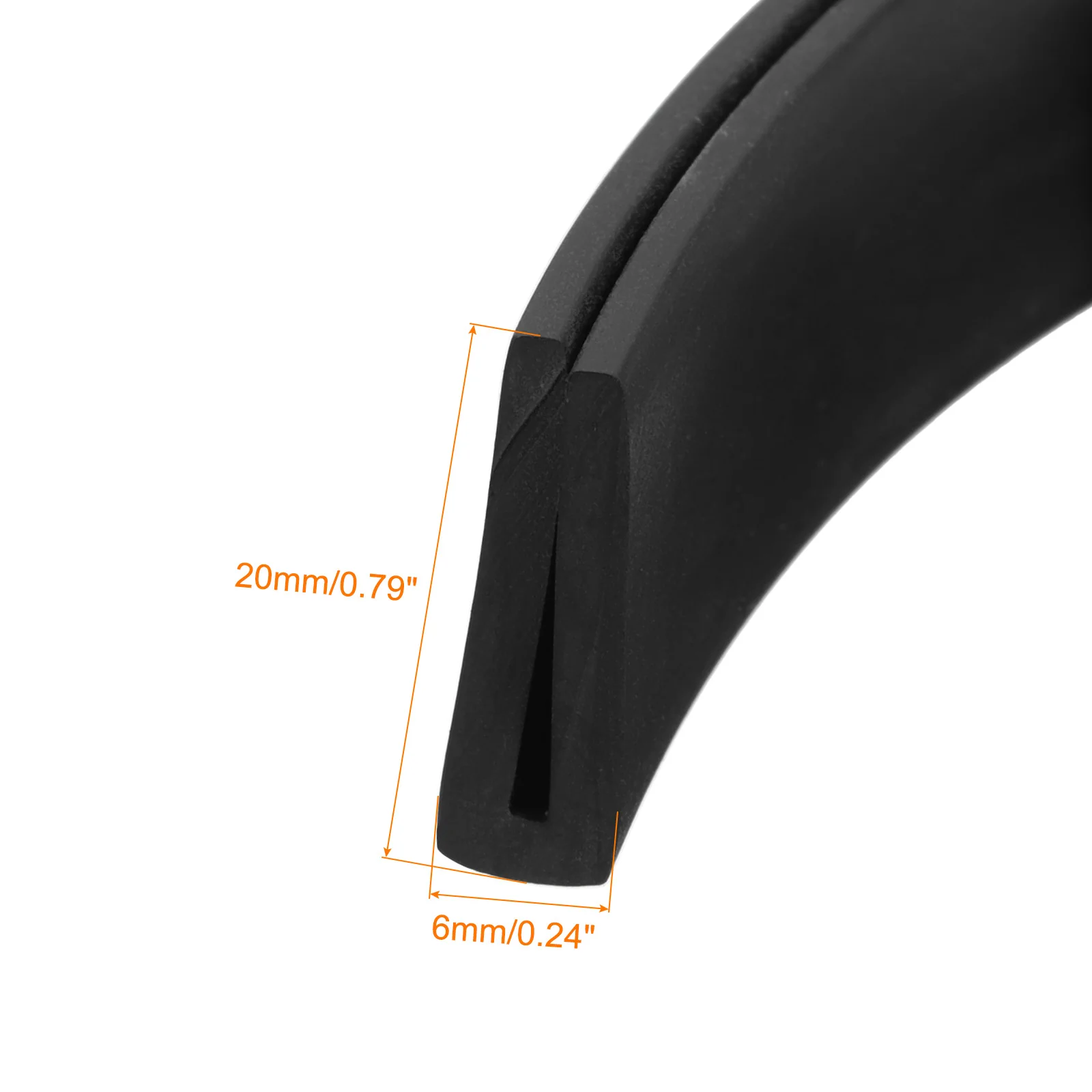 Uxcell 15/64" x 25/32"x 19.7ft Rubber U Channel Edge Trim Flat Type Fit for 2mm Edge - Image 3