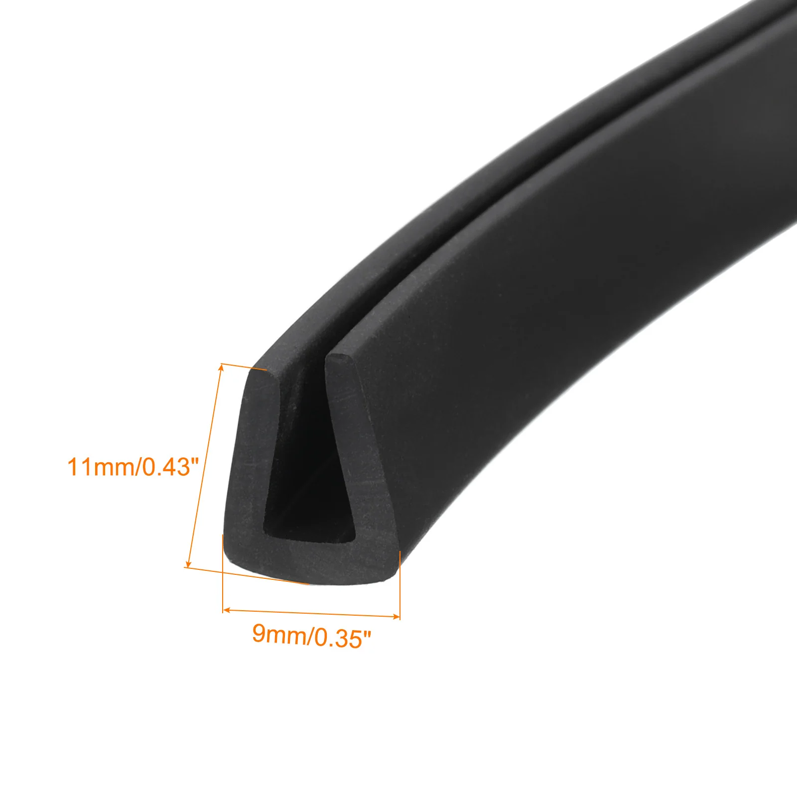 Uxcell 23/64" x 7/16"x 13.1ft Rubber U Channel Edge Trim Flat Type Fit for 5mm Edge - Image 3