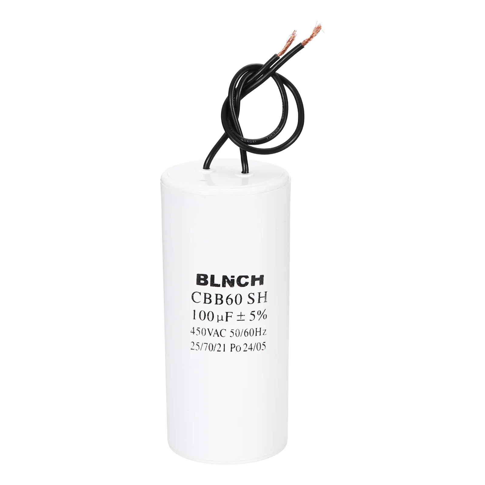 CBB60 Capacitor, 100uF 450V 2 Wire Electric Motor Run Starting Capacitor