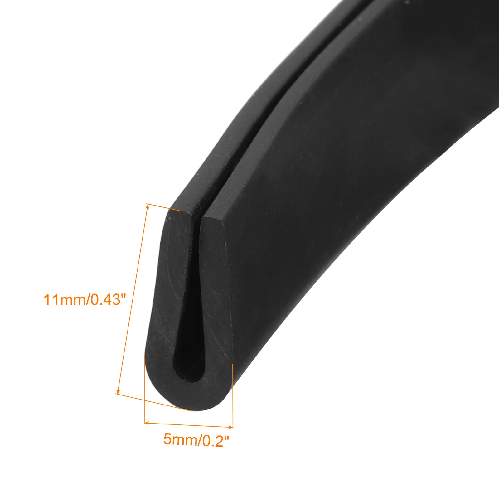 Uxcell 3/16" x 7/16"x 16.4ft Rubber U Channel Edge Trim Round Type Fit for 1.5-2mm Edge - Image 3