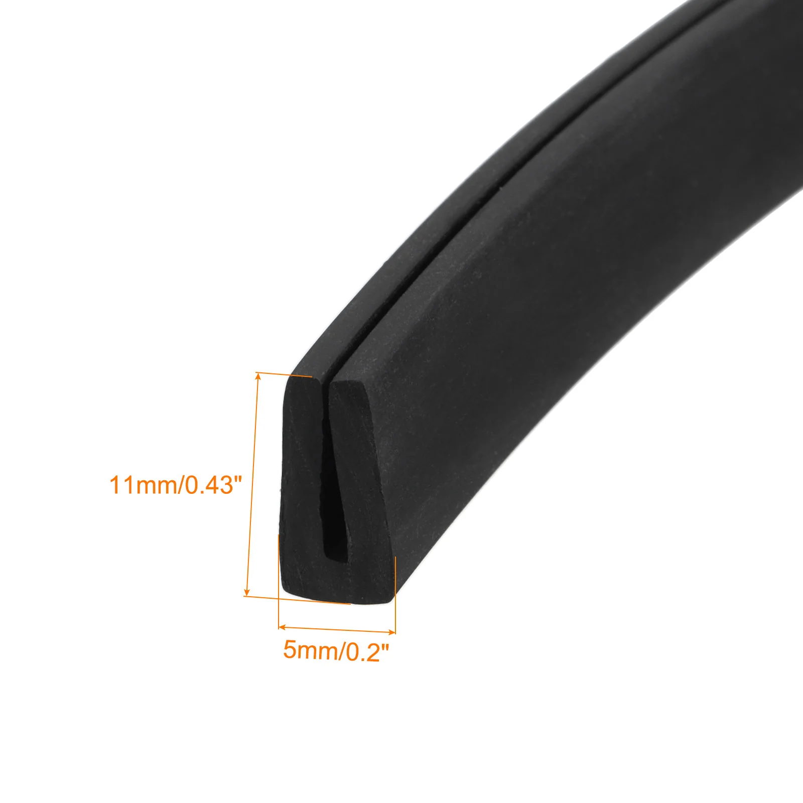 Uxcell 3/16" x 7/16"x 13.1ft Rubber U Channel Edge Trim Flat Type Fit for 1.5-2mm Edge - Image 3