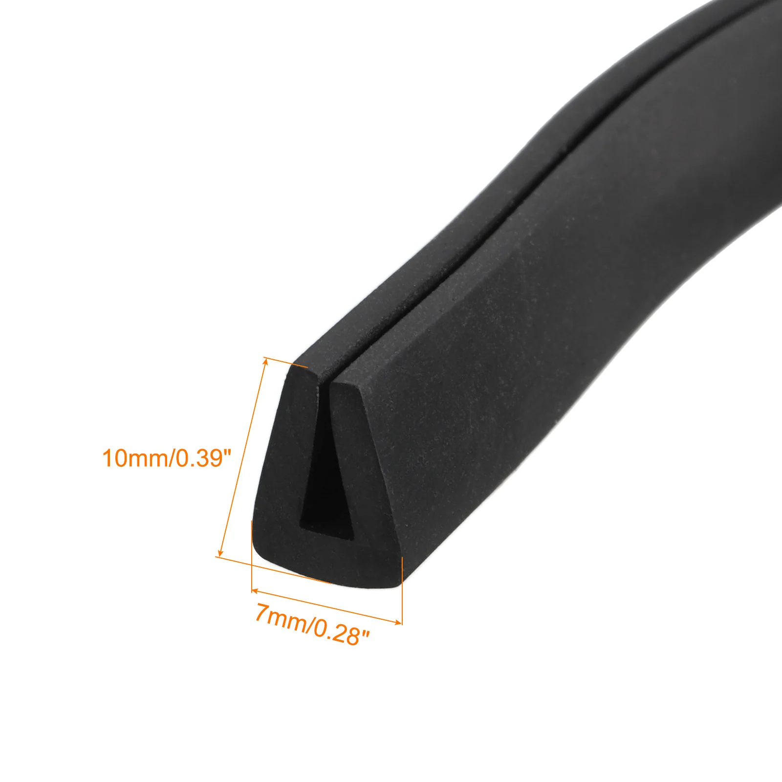 Uxcell 11/32" x 3/8"x 16.4ft Rubber U Channel Edge Trim Flat Type Fit for 3mm Edge - Image 3