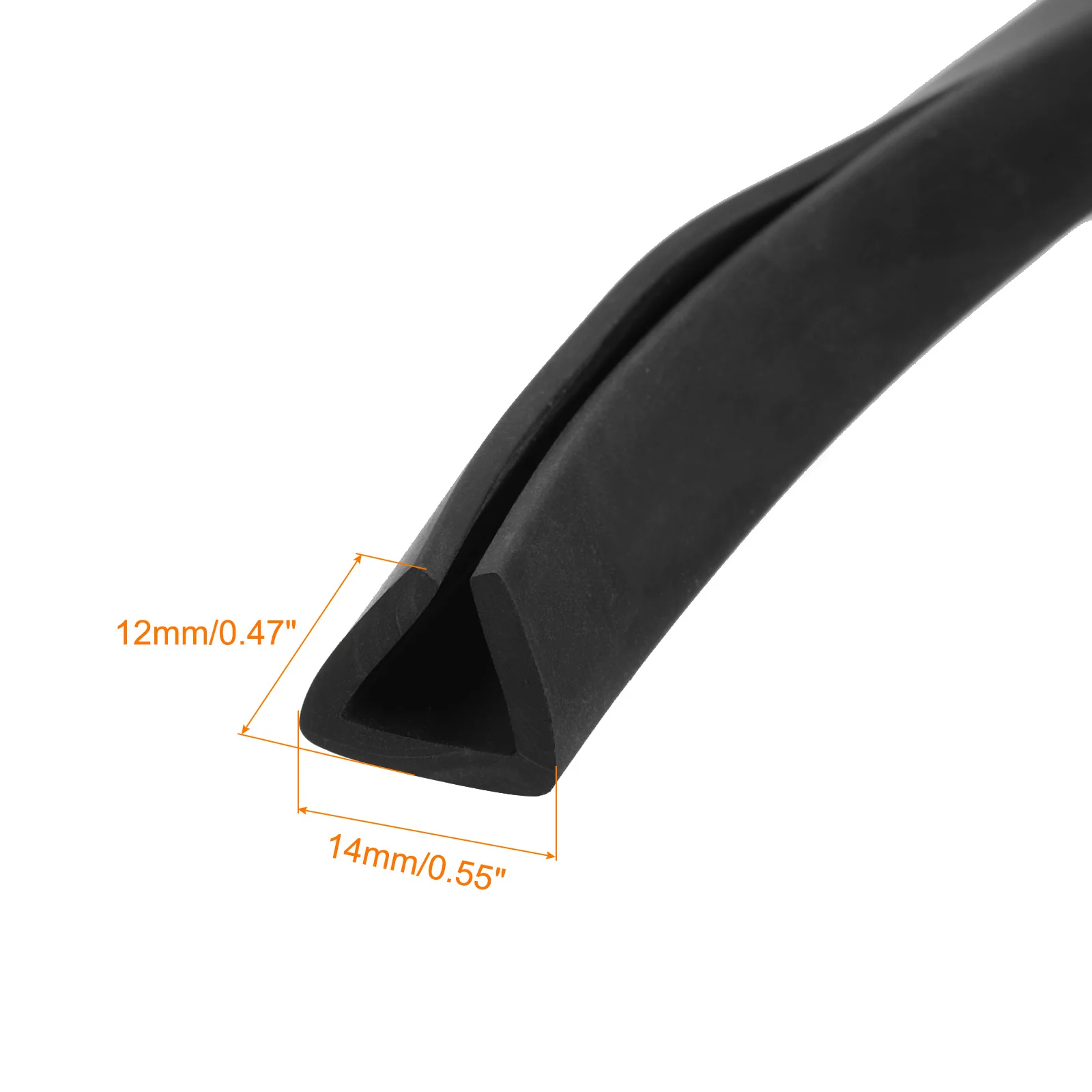 Uxcell 9/16" x 15/32"x 19.7ft Rubber U Channel Edge Trim Flat Type Fit for 10mm Edge - Image 3