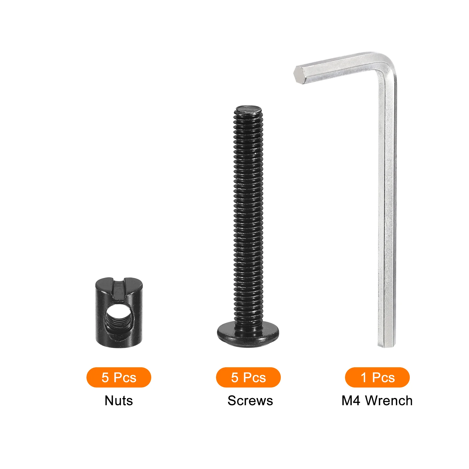 Uxcell Hex Socket Head Screws Bolts Barrel Nuts, M6 x 50mm for Chairs Cots, 5Pcs - Image 3