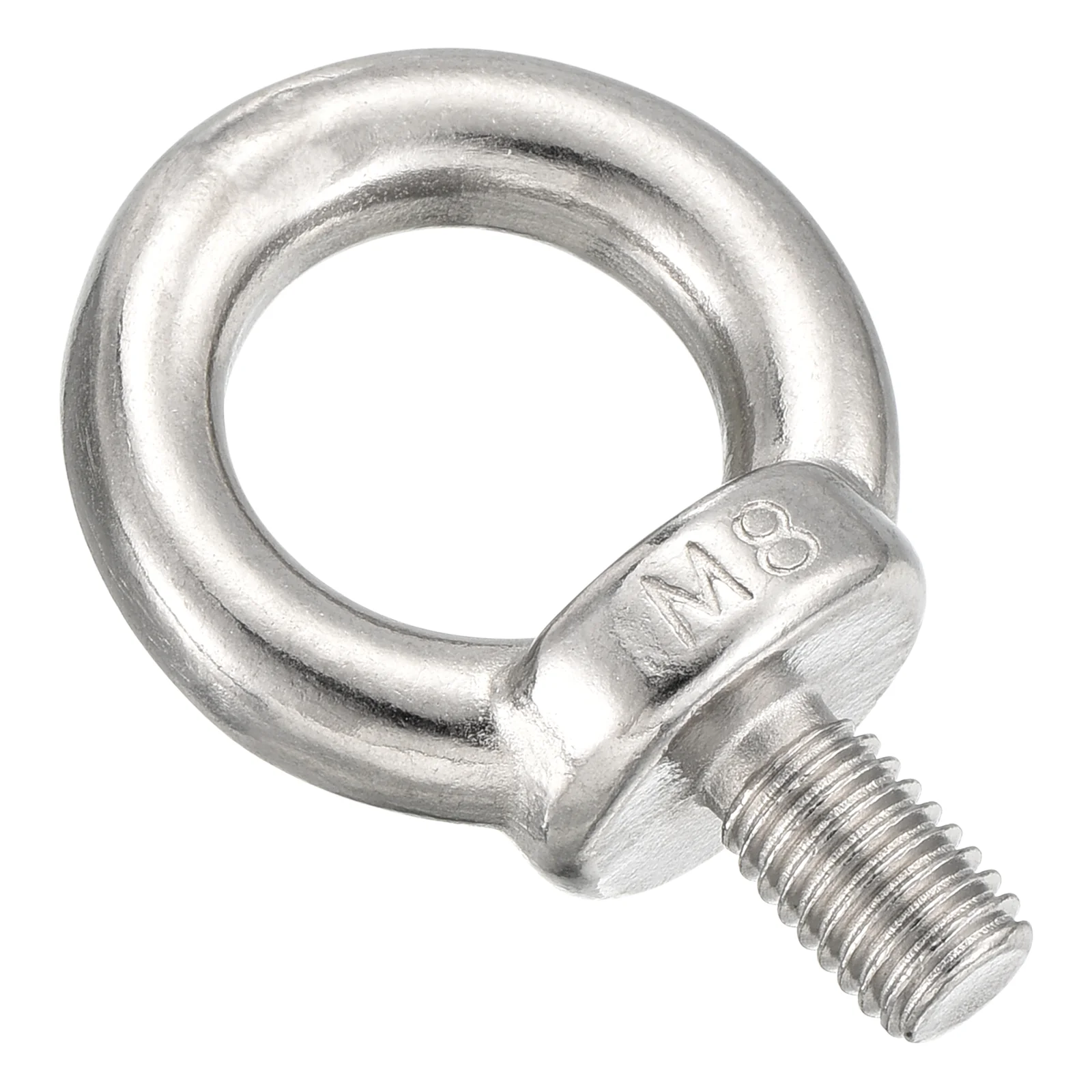 Shoulder Eye Bolt (M8x15mm) 5Pcs, 304 Stainless Steel, Silver