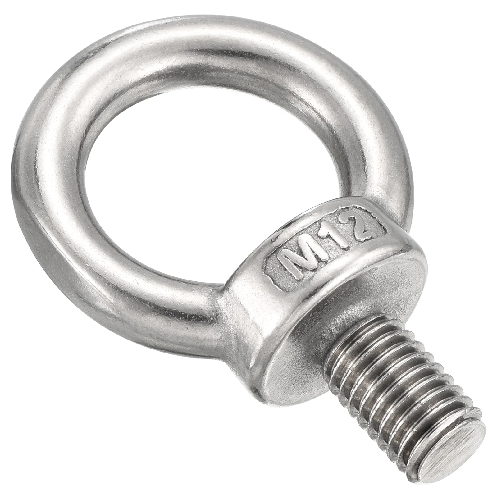 Shoulder Eye Bolt (M12x20mm) 10Pcs, 304 Stainless Steel, Silver