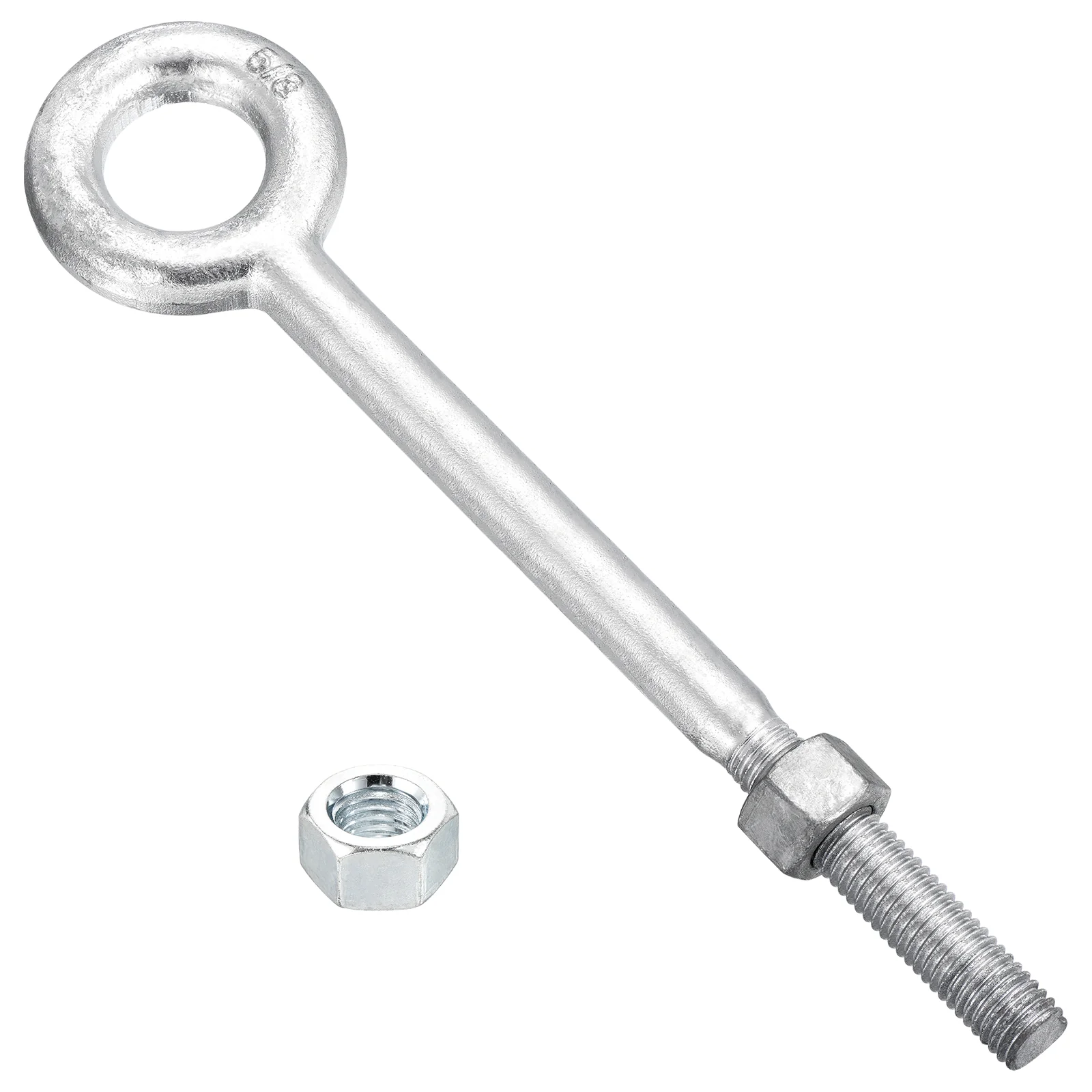 Eye Bolt with Nuts(5/8"x8") 1Set, Zinc-Plated Carbon Steel, White