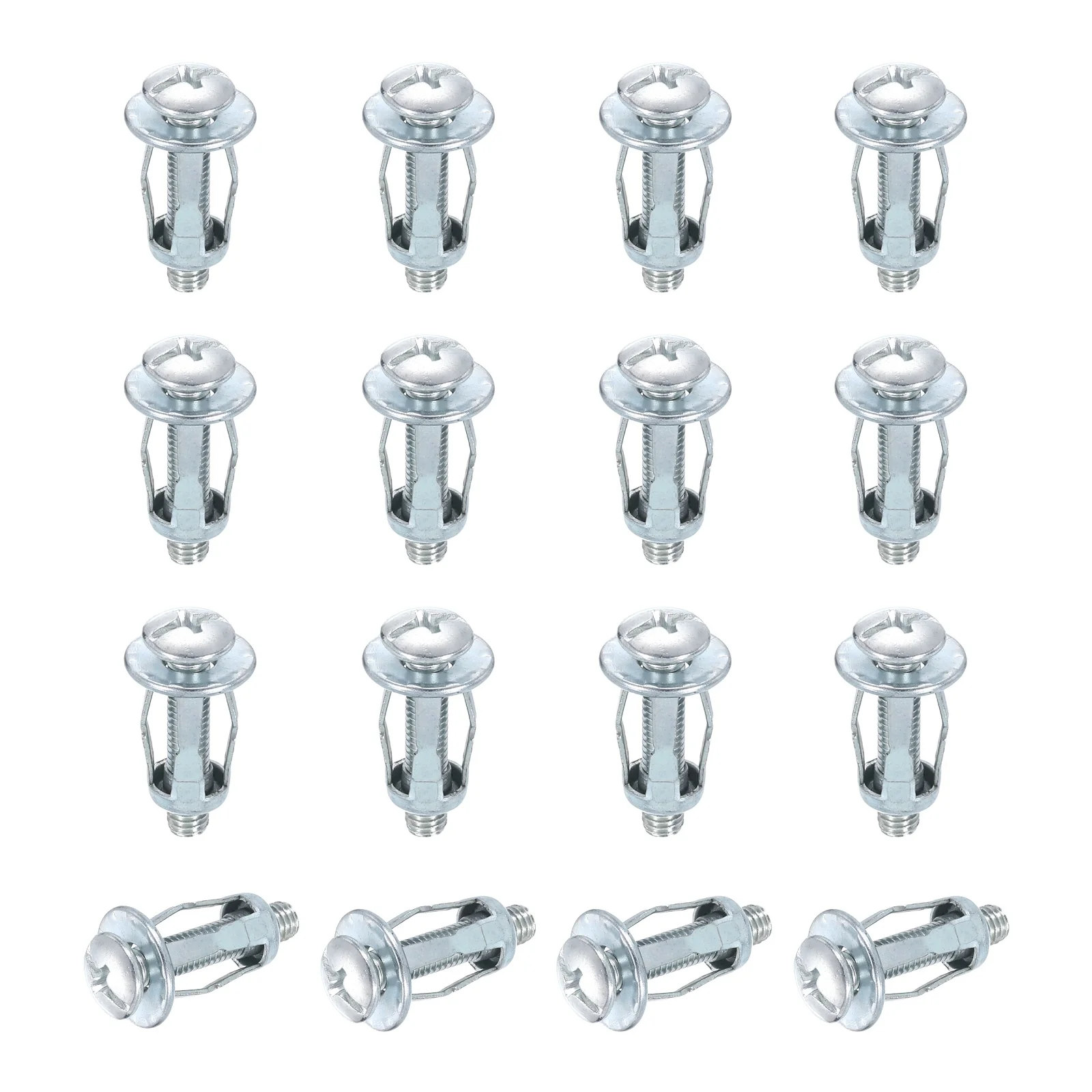 Uxcell 16 Set M5x28mm Jack Nuts, Carbon Steel Expansion Screw Petal Rivet Nut, Silver