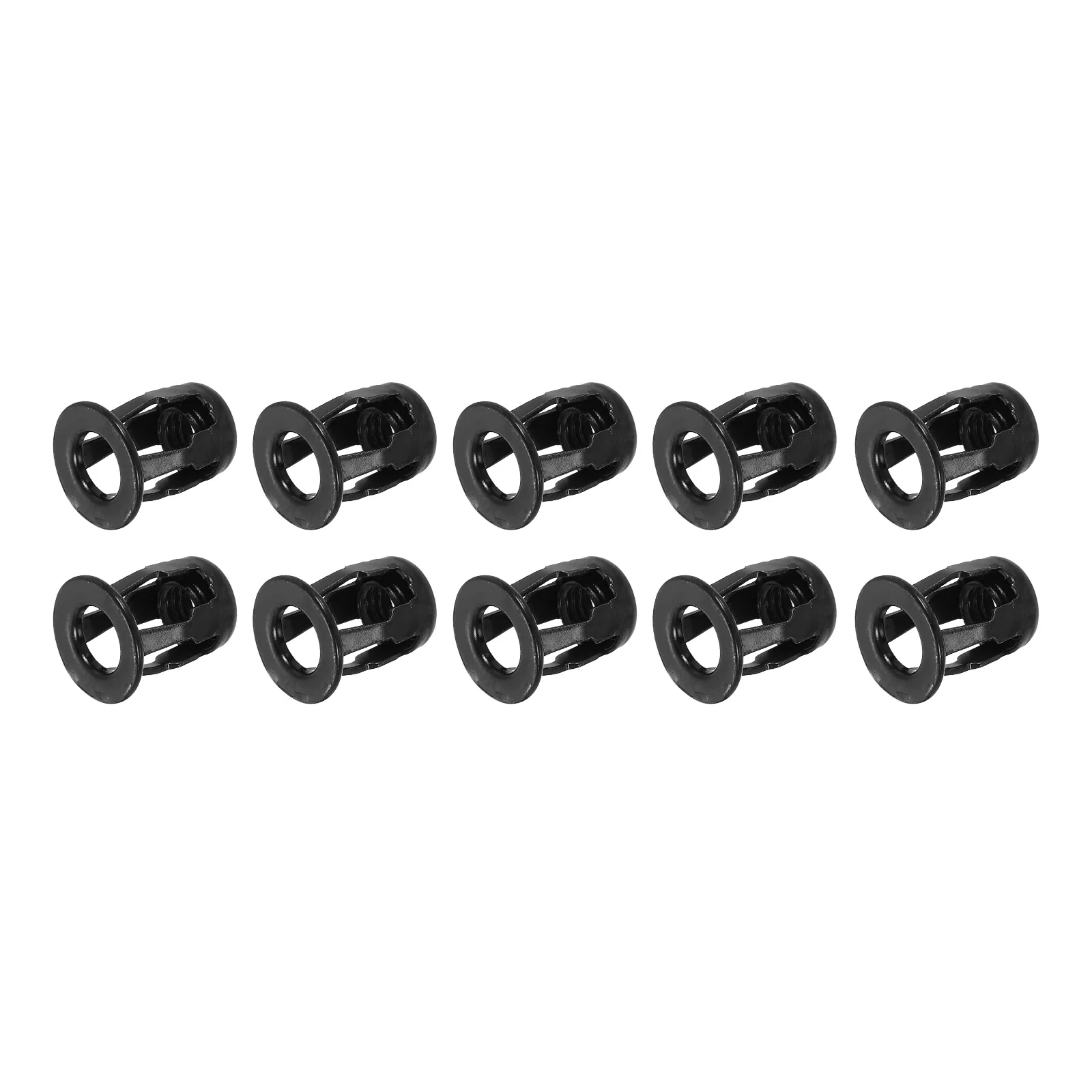 Uxcell 10Pcs M8x21mm Jack Nuts, Carbon Steel Threaded Insert Petal Nuts, Black