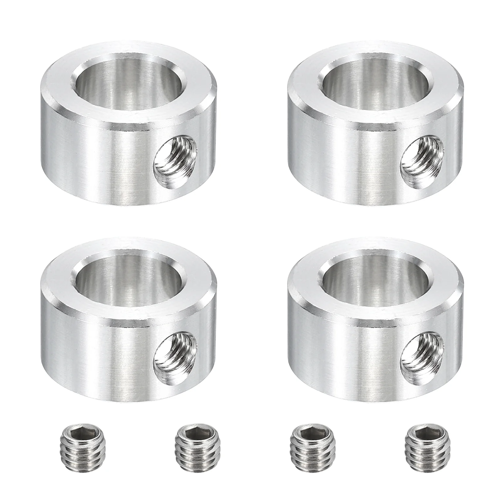 4pcs Stainless Steel Shaft Collar, 13mm ID 22mm OD 12mm Thickness Single Hole