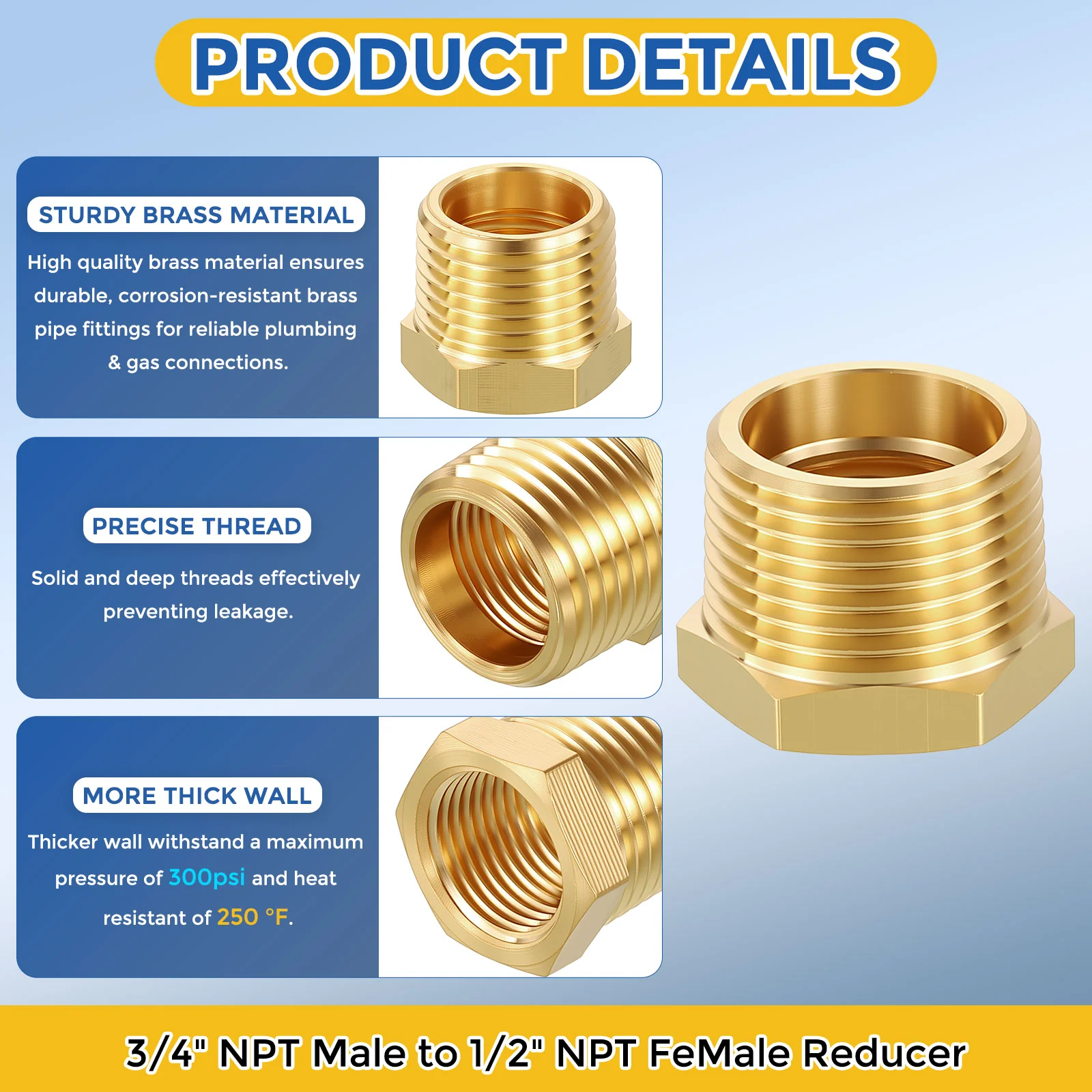 Brass Pipe Fitting, Male to FeMale Reducers - Image 118
