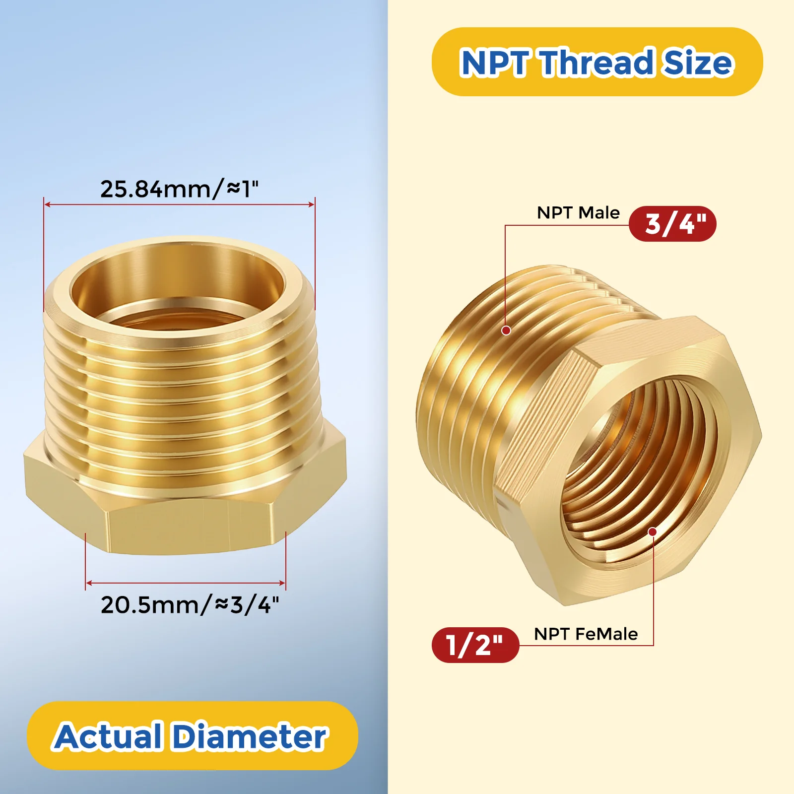 Brass Pipe Fitting, Male to FeMale Reducers - Image 140