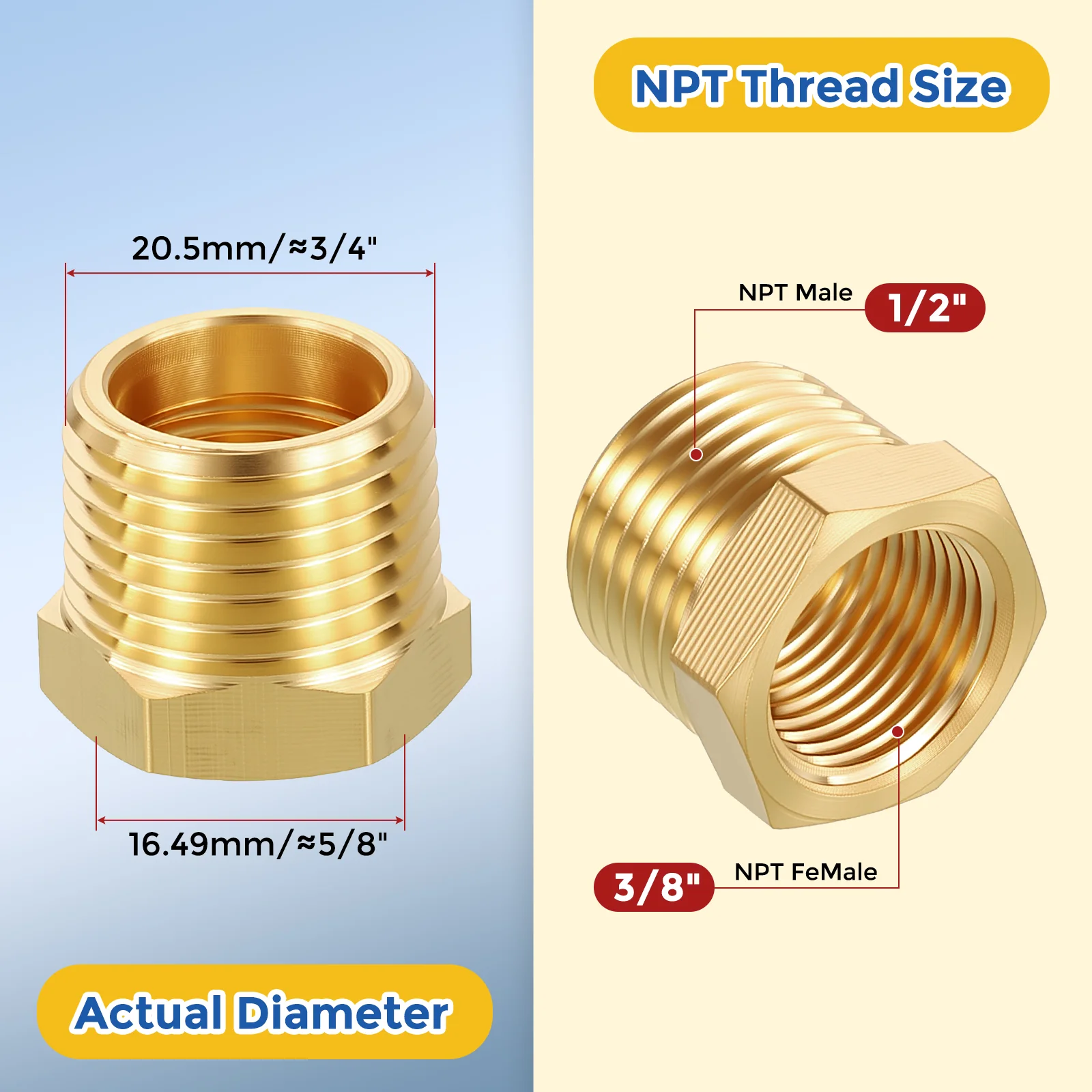 Brass Pipe Fitting, Male to FeMale Reducers - Image 146