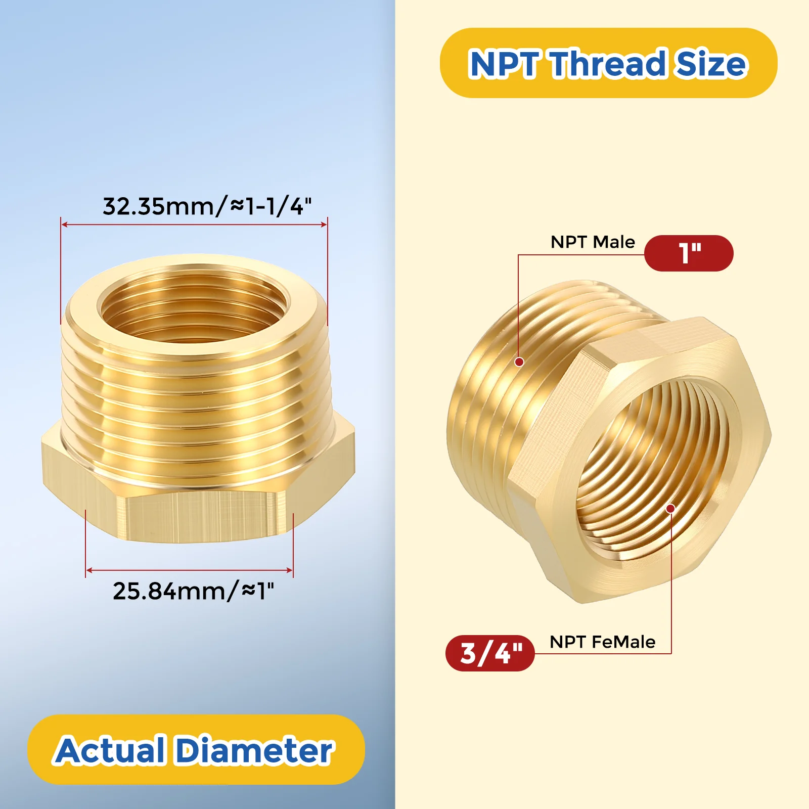 Brass Pipe Fitting, Male to FeMale Reducers - Image 44