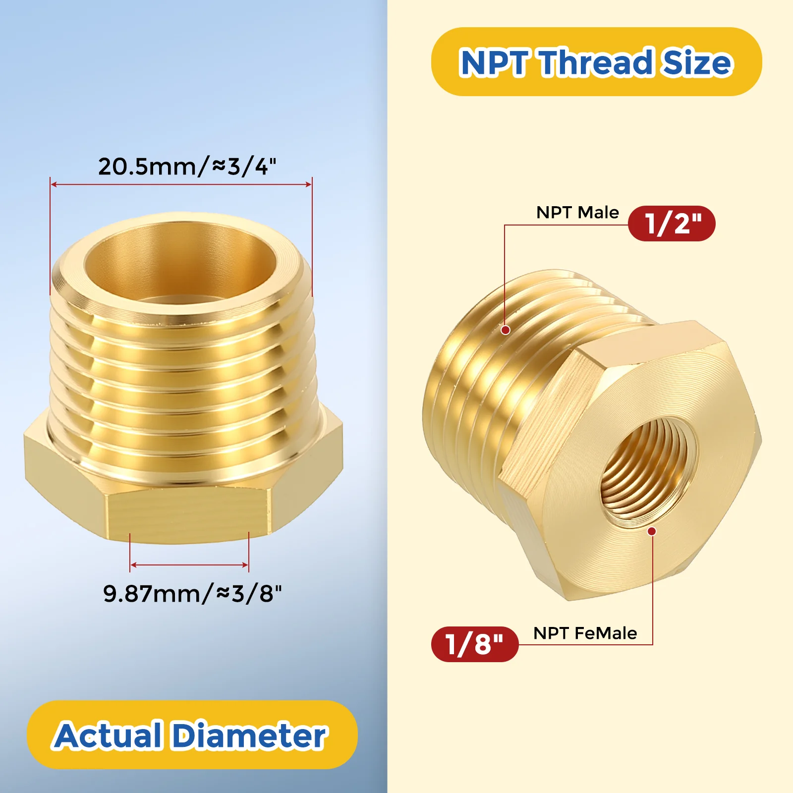Brass Pipe Fitting, Male to FeMale Reducers - Image 98