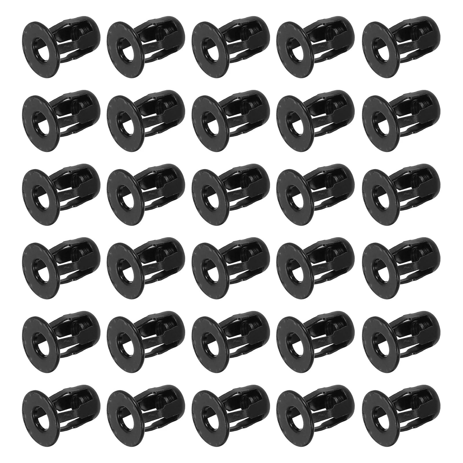 Uxcell 30Pcs M6x18mm Jack Nuts, Carbon Steel Threaded Insert Petal Nuts, Black