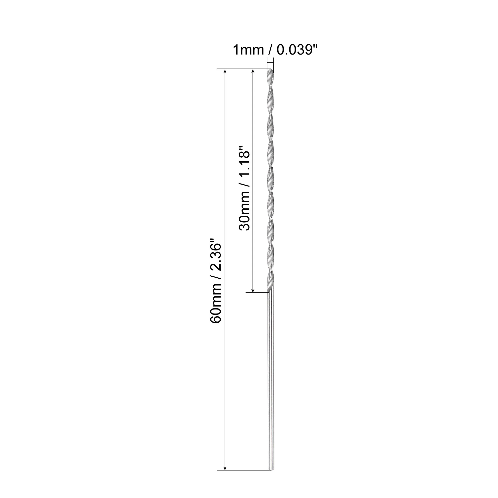 Uxcell 1mm Carbide Spiral Flute Straight Shank Twist Drill Bit for Stainless Steel - Image 2