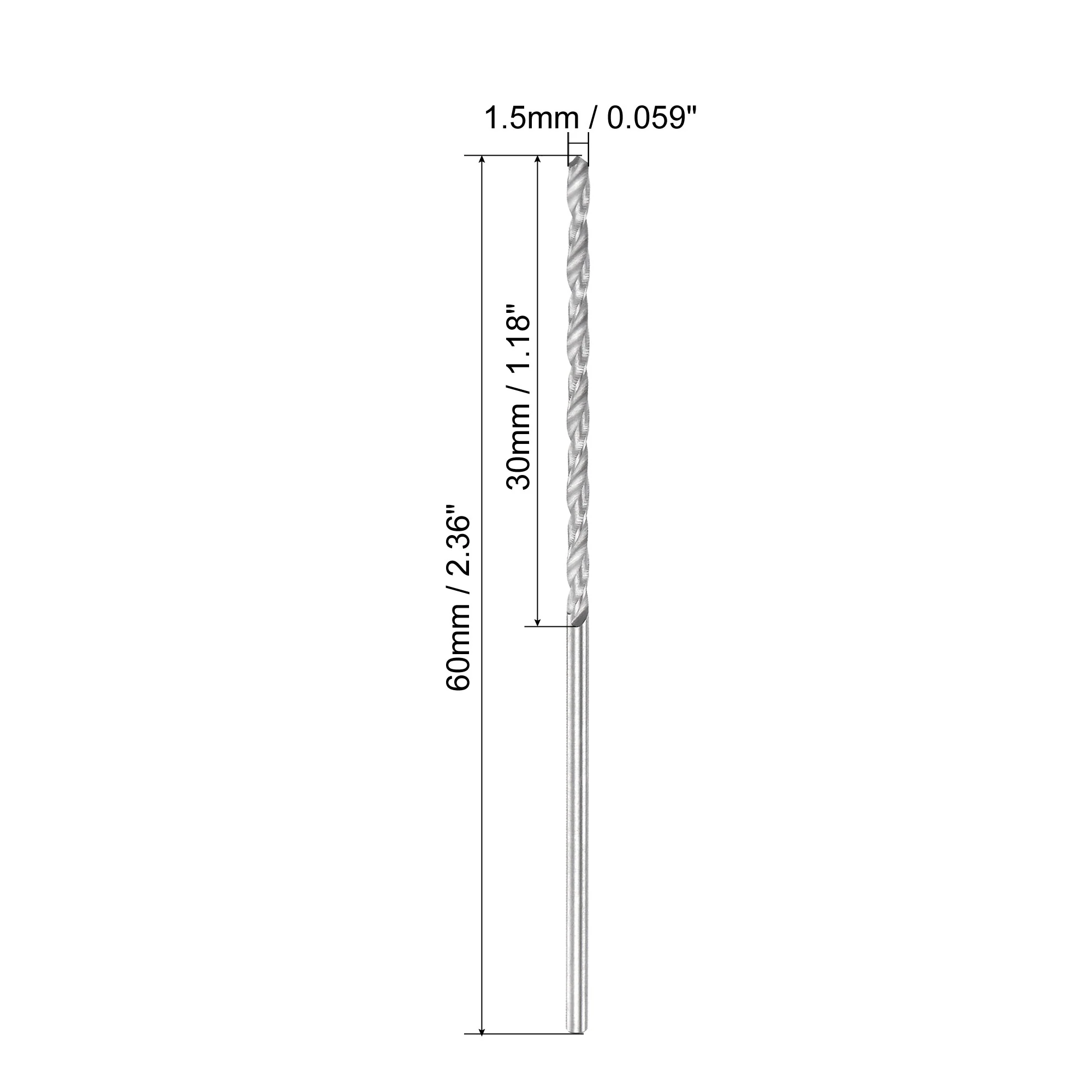 Uxcell 1.5mm Carbide Spiral Flute Straight Shank Twist Drill Bit for Stainless Steel - Image 2