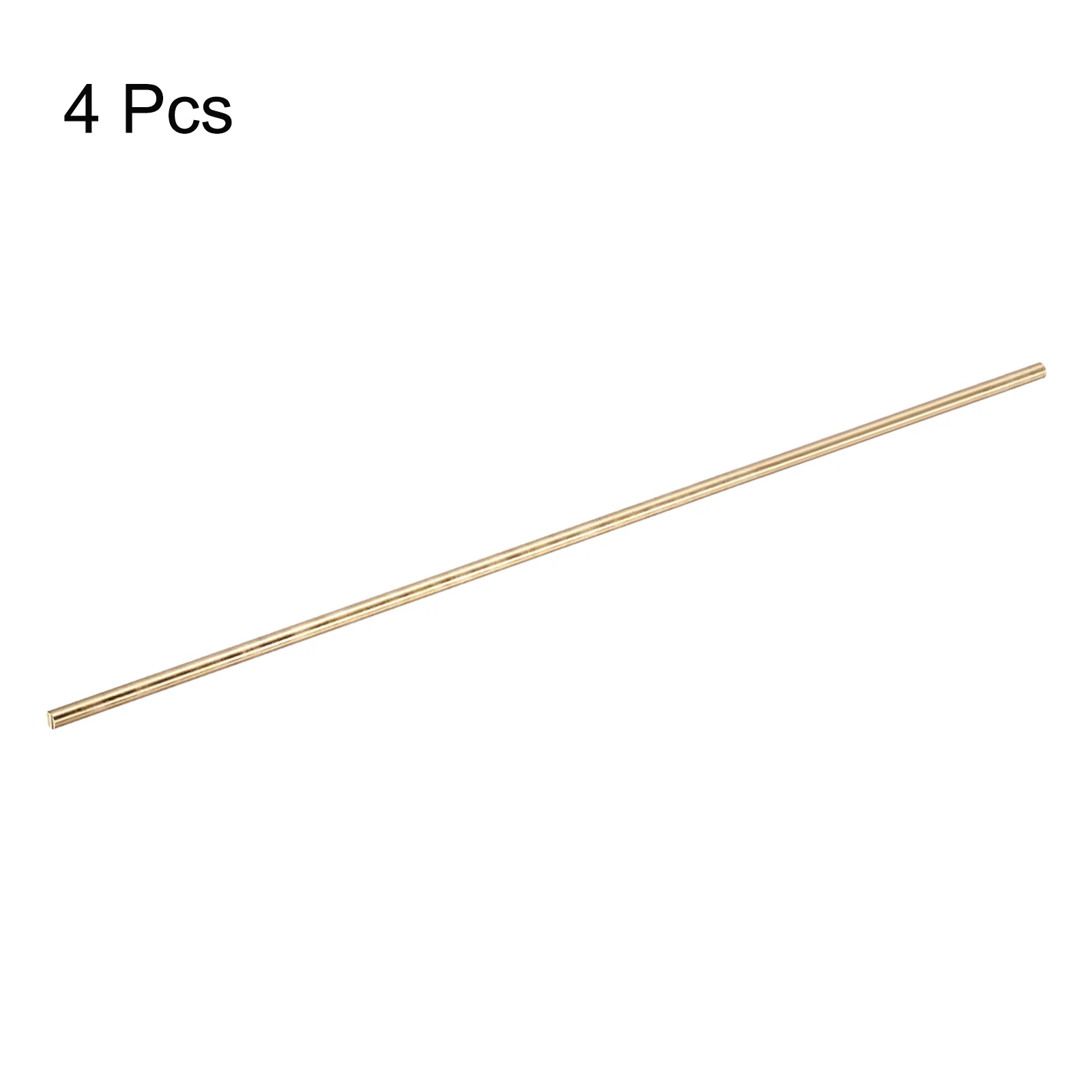 Uxcell 4mm x 500mm Brass Round Rod, Metal Solid Shaft Rods Lathe Bar 4pcs - Image 3