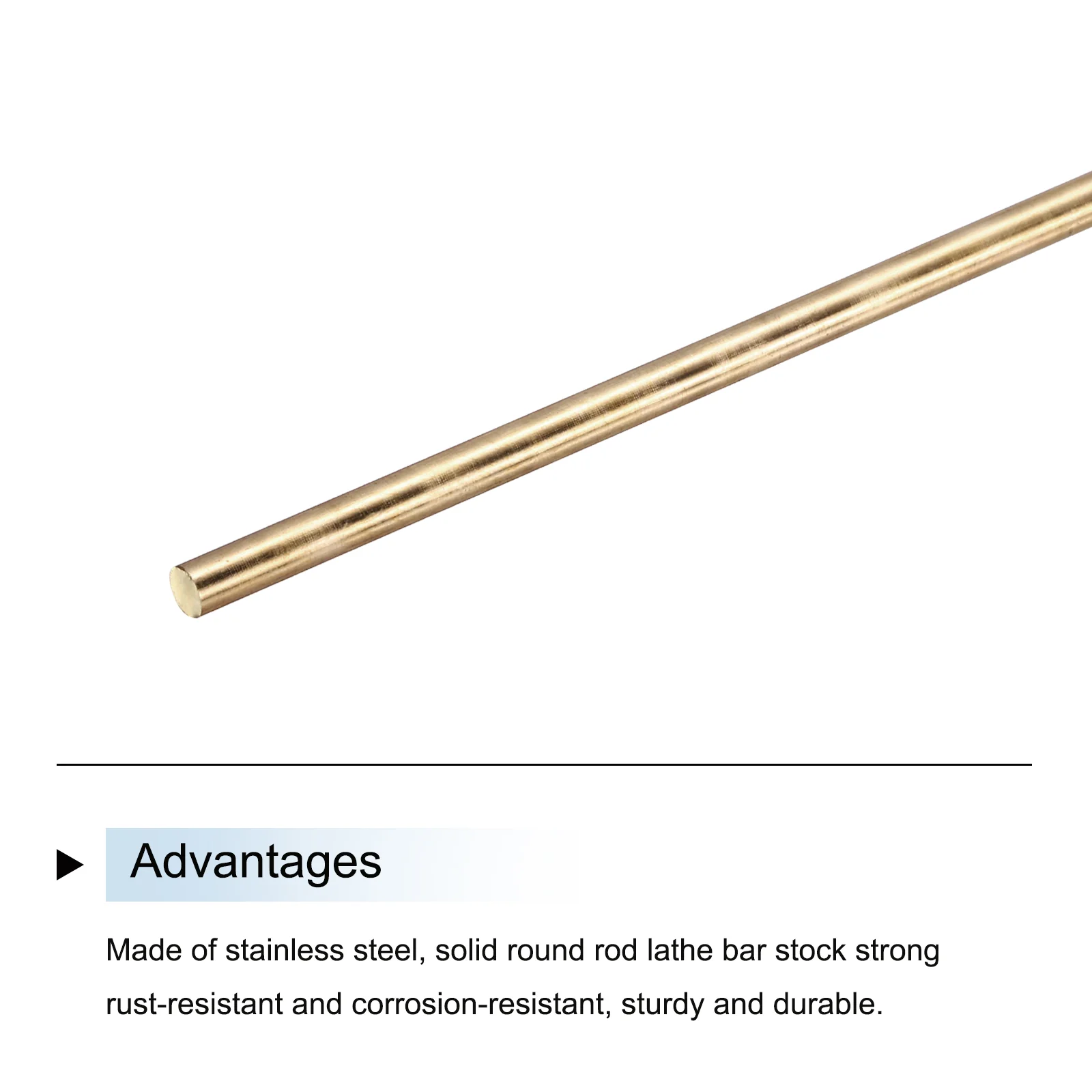 Uxcell 4mm x 500mm Brass Round Rod, Metal Solid Shaft Rods Lathe Bar 4pcs - Image 4