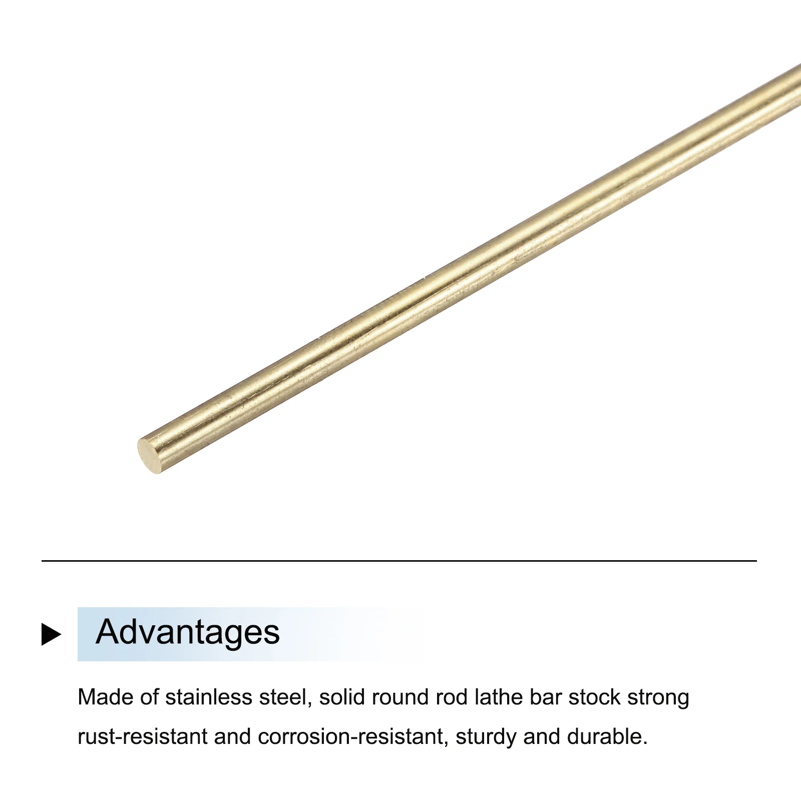 Uxcell 3mm x 350mm Brass Round Rod, Metal Solid Shaft Rods Lathe Bar 8pcs - Image 4