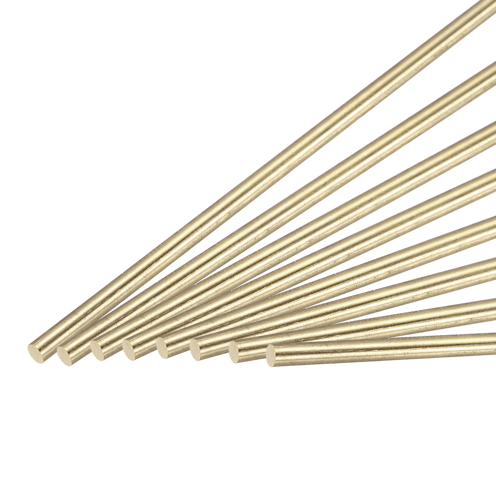 Uxcell 3mm x 400mm Brass Round Rod, Metal Solid Shaft Rods Lathe Bar 8pcs