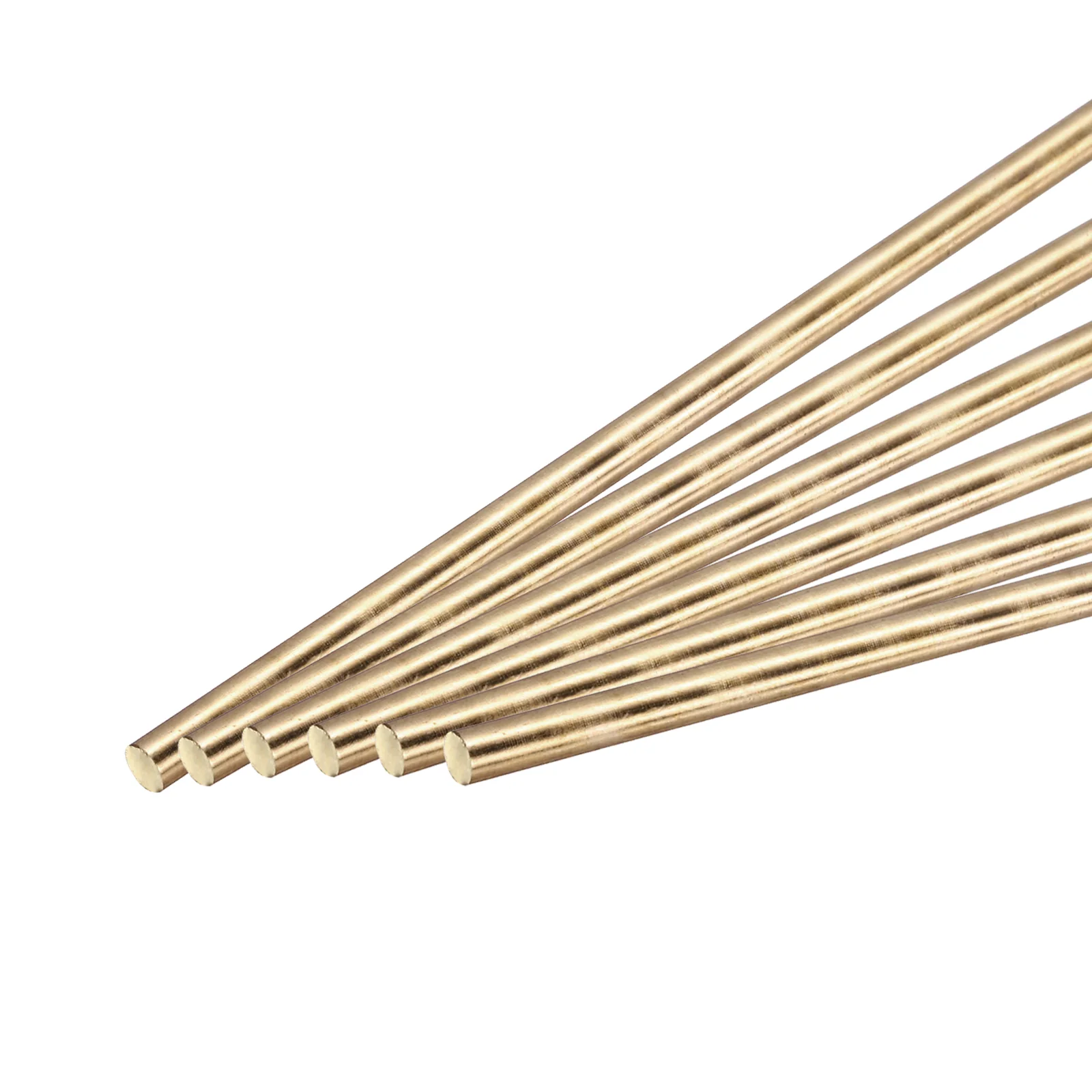 Uxcell 4mm x 300mm Brass Round Rod, Metal Solid Shaft Rods Lathe Bar 6pcs