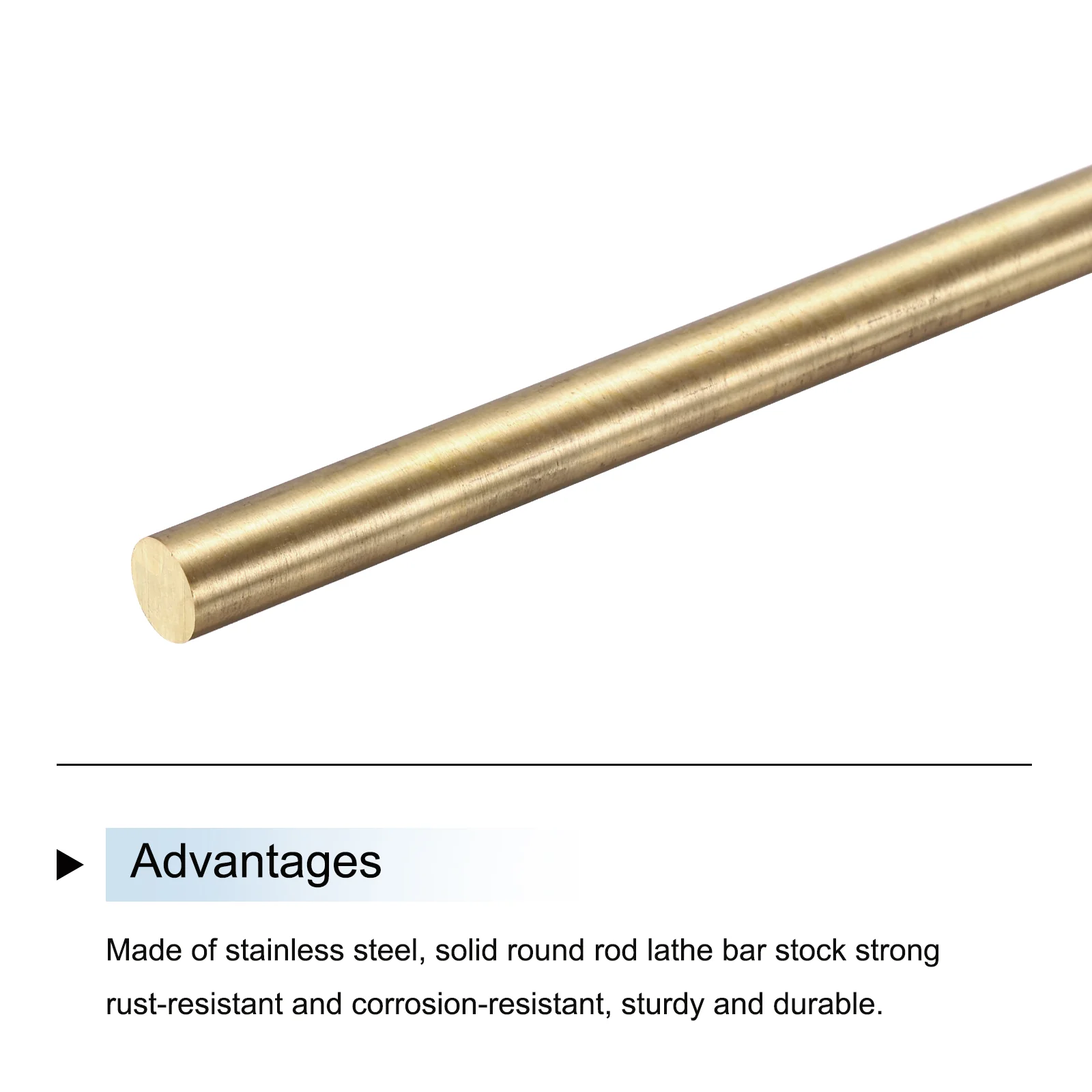 Uxcell 8mm x 200mm Brass Round Rod, Metal Solid Shaft Rods Lathe Bar 6pcs - Image 4