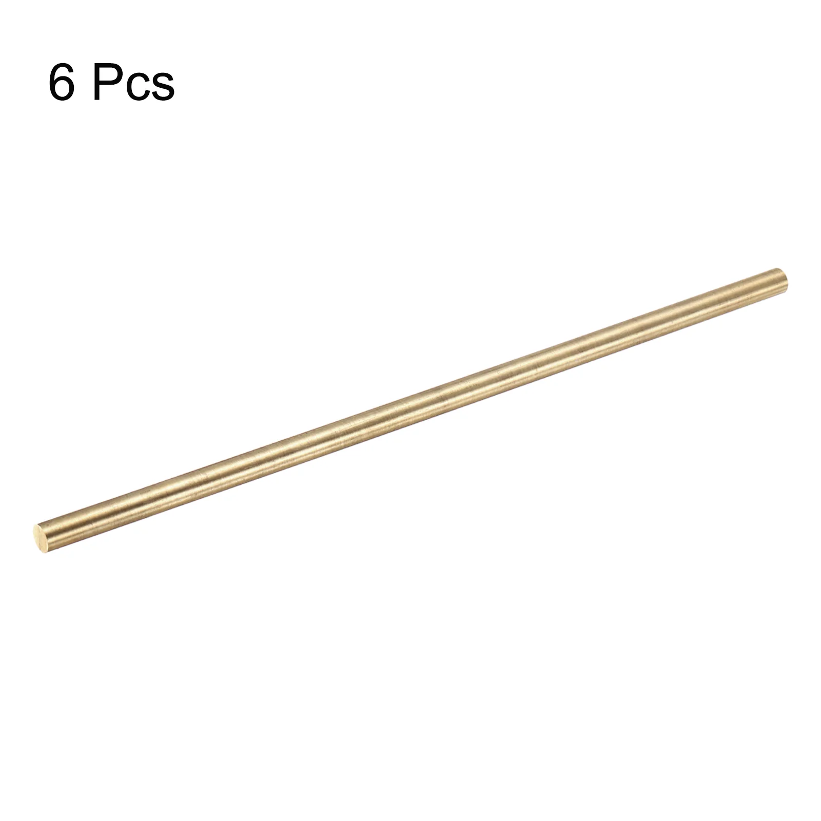 Uxcell 6mm x 100mm Brass Round Rod, Metal Solid Shaft Rods Lathe Bar 6pcs - Image 3