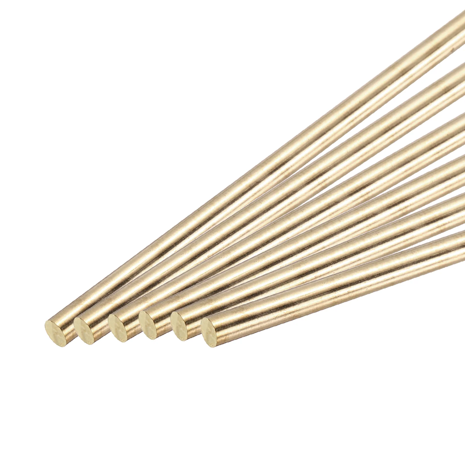 Uxcell 5mm x 400mm Brass Round Rod, Metal Solid Shaft Rods Lathe Bar 6pcs
