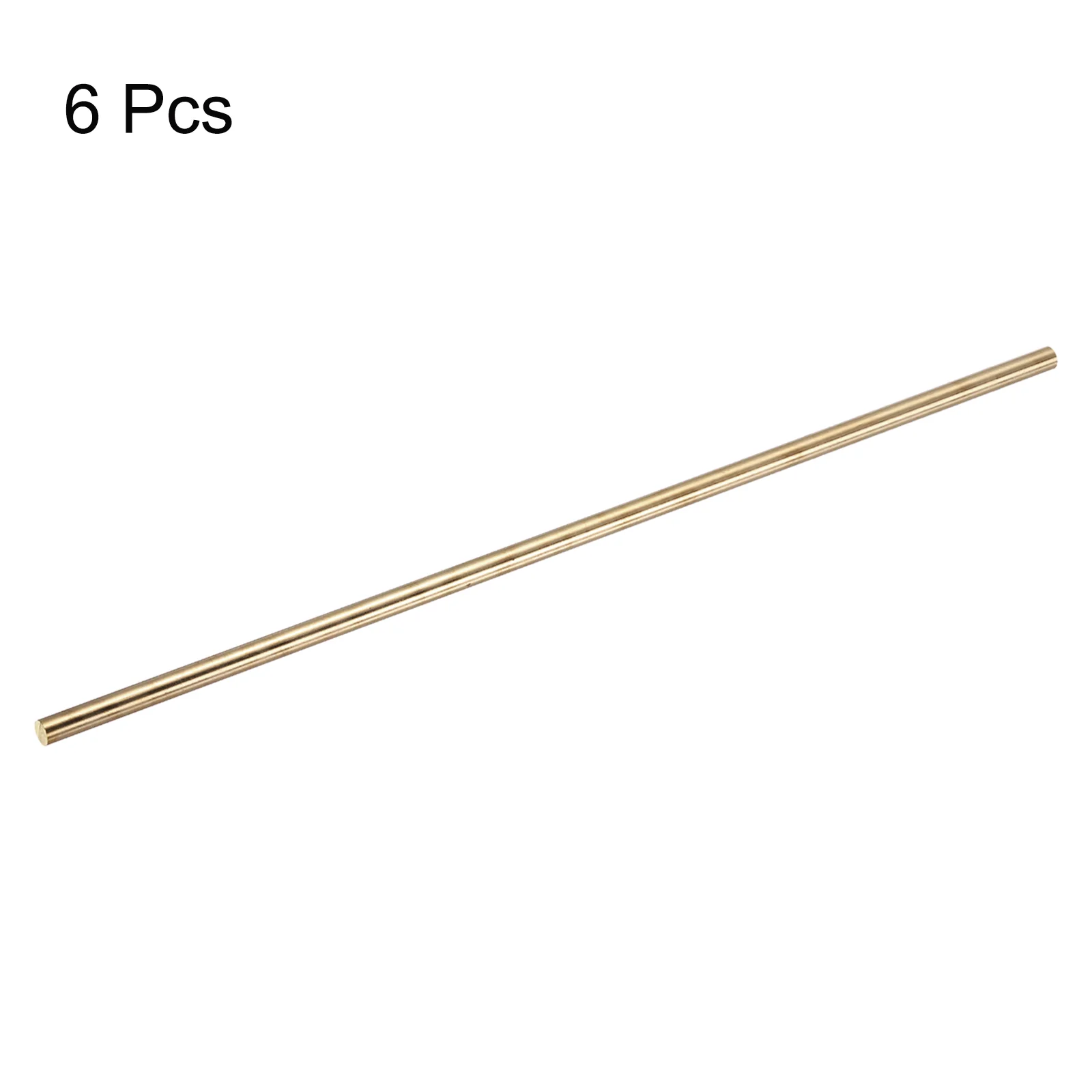 Uxcell 5mm x 400mm Brass Round Rod, Metal Solid Shaft Rods Lathe Bar 6pcs - Image 3