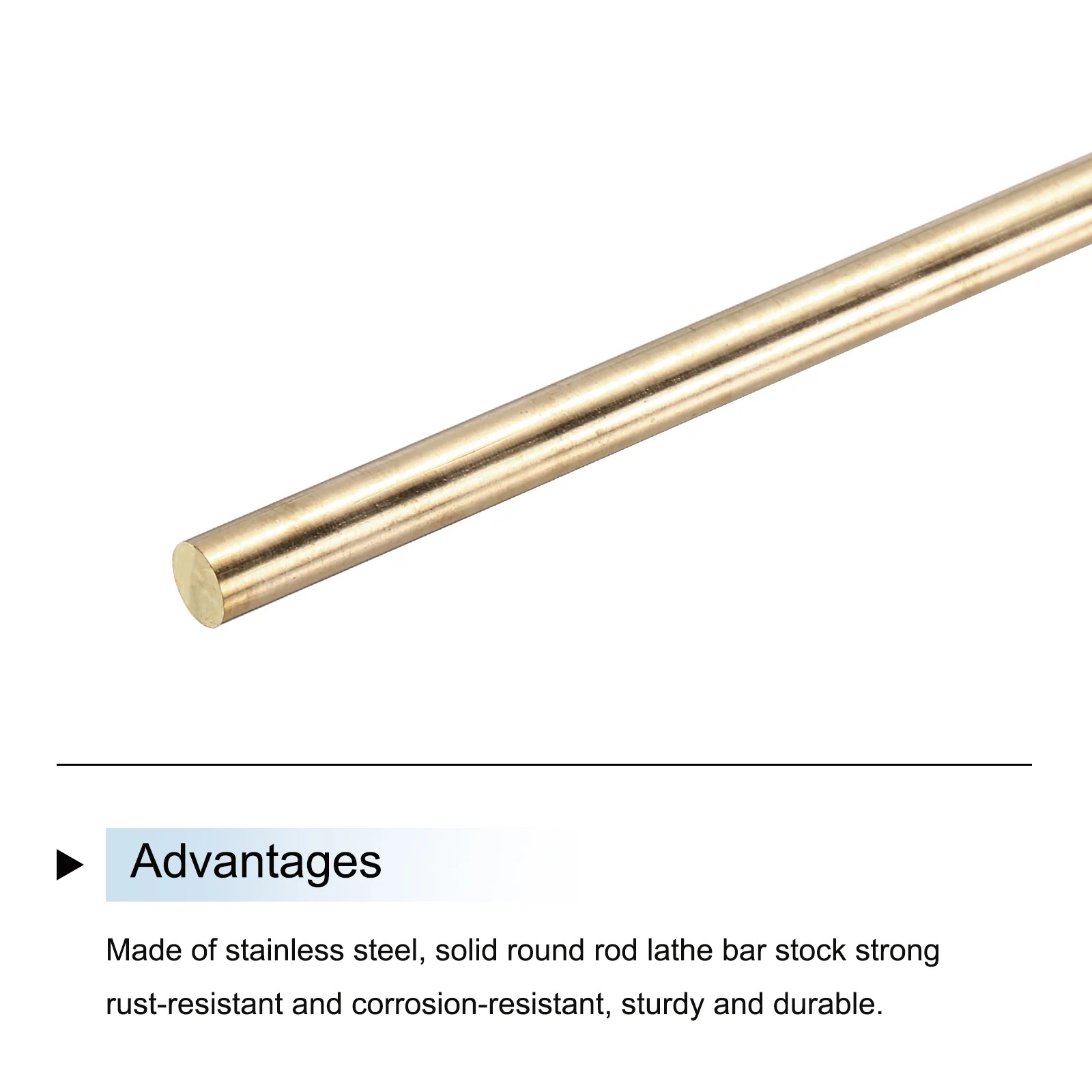 Uxcell 5mm x 400mm Brass Round Rod, Metal Solid Shaft Rods Lathe Bar 6pcs - Image 4