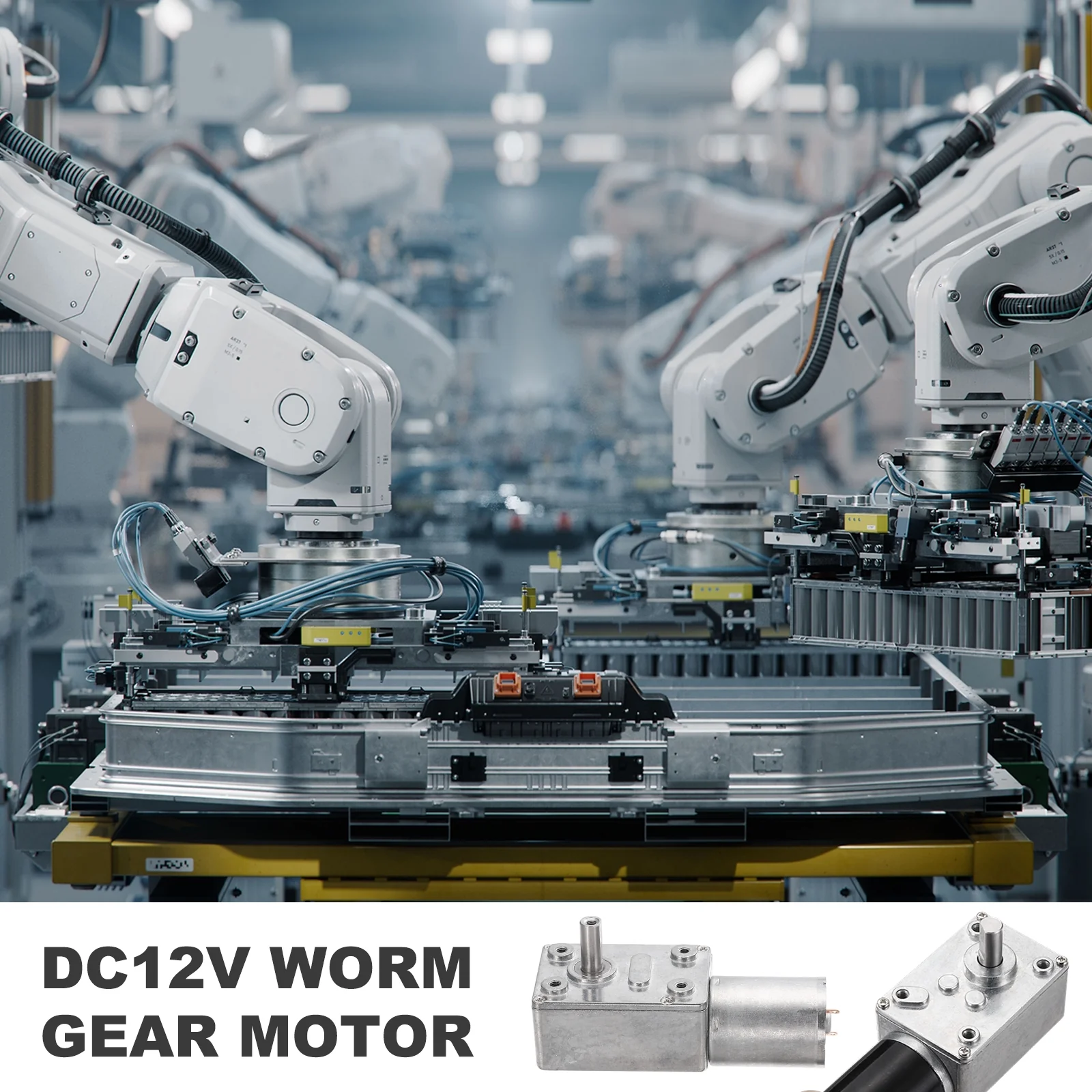 DC24V Worm Gear Motor, 23RPM 14mm D Shaft Speed Reduction with Bracket&Screws - Image 5