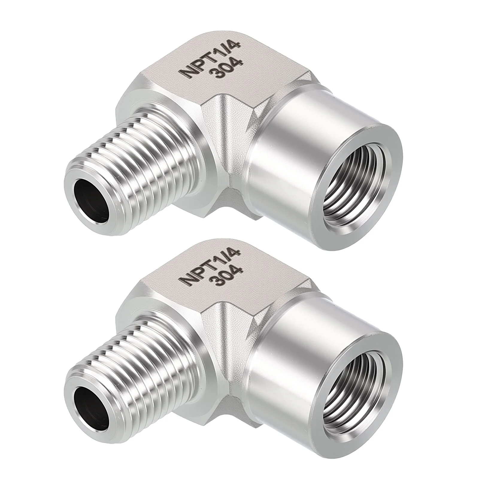 304 Stainless Steel Pipe Fitting, 90 Degree Barstock Street Elbow, Thread 304 Stainless Steel Forged Pipe Fittings Adapter for Tub Spout/Shower