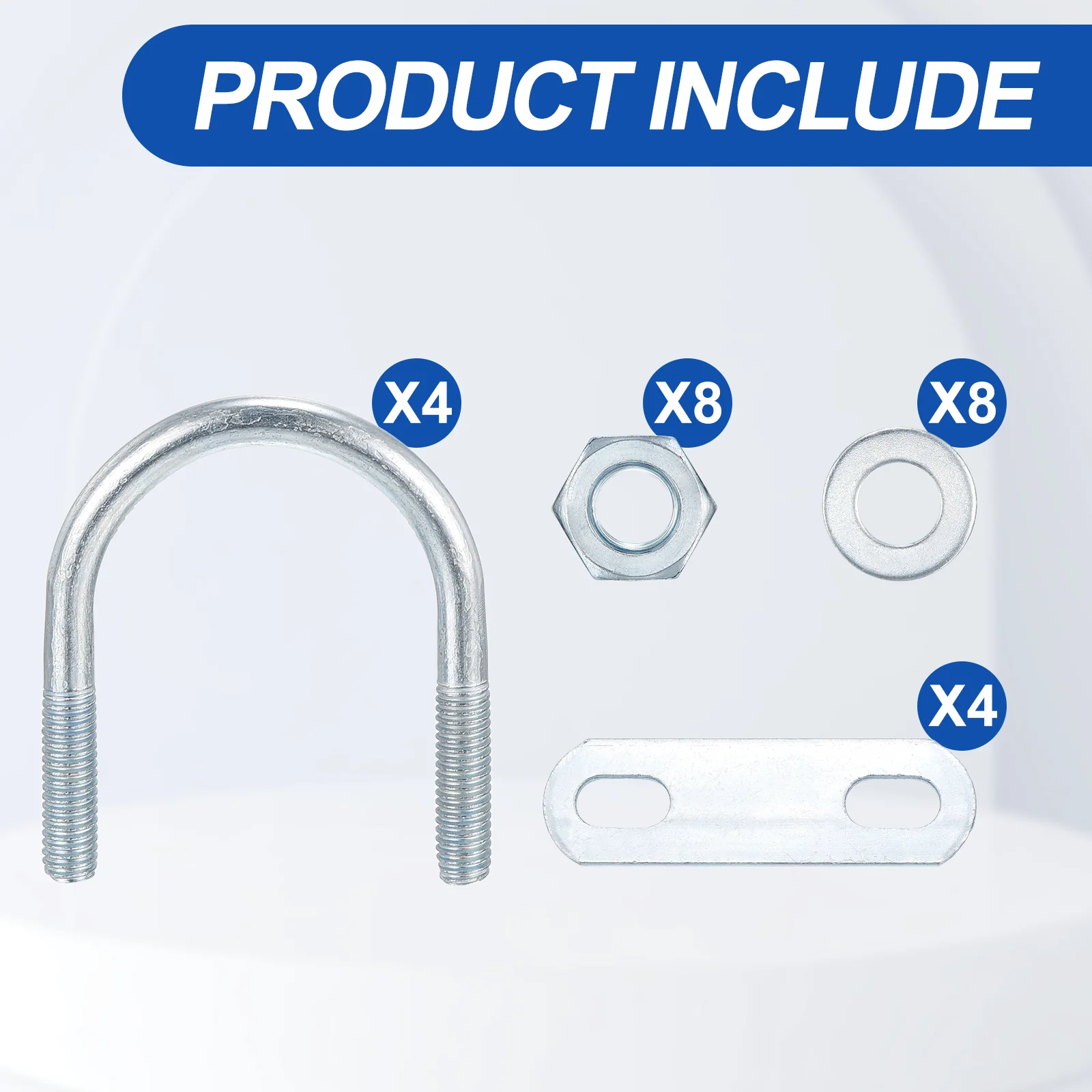 U Bolts, Round U Bolt Kits with Accessories for Construction, Pipe, Trailer, Automotive, Leaf Spring Fastener - Image 15