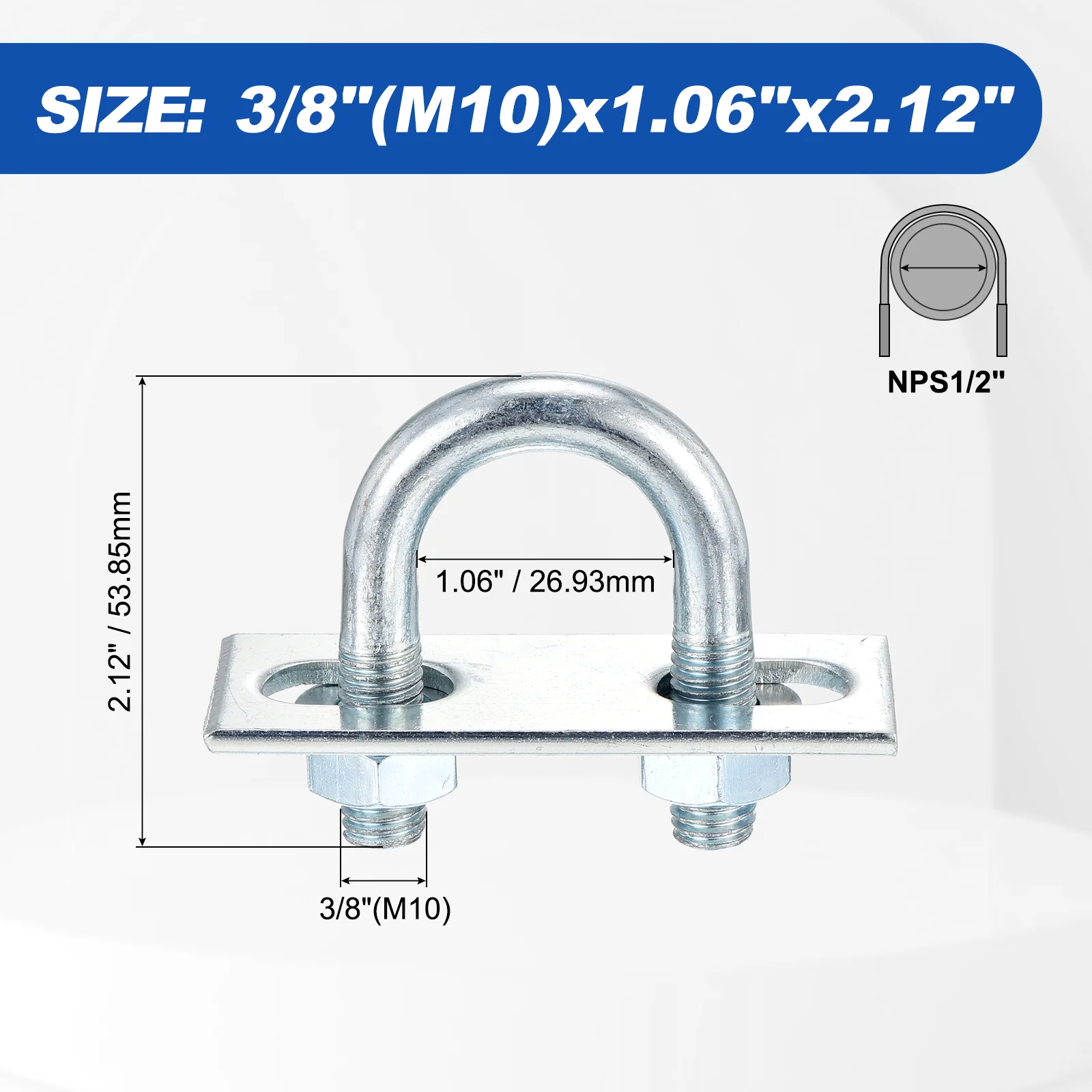 U Bolts, Round U Bolt Kits with Accessories for Construction, Pipe, Trailer, Automotive, Leaf Spring Fastener - Image 56