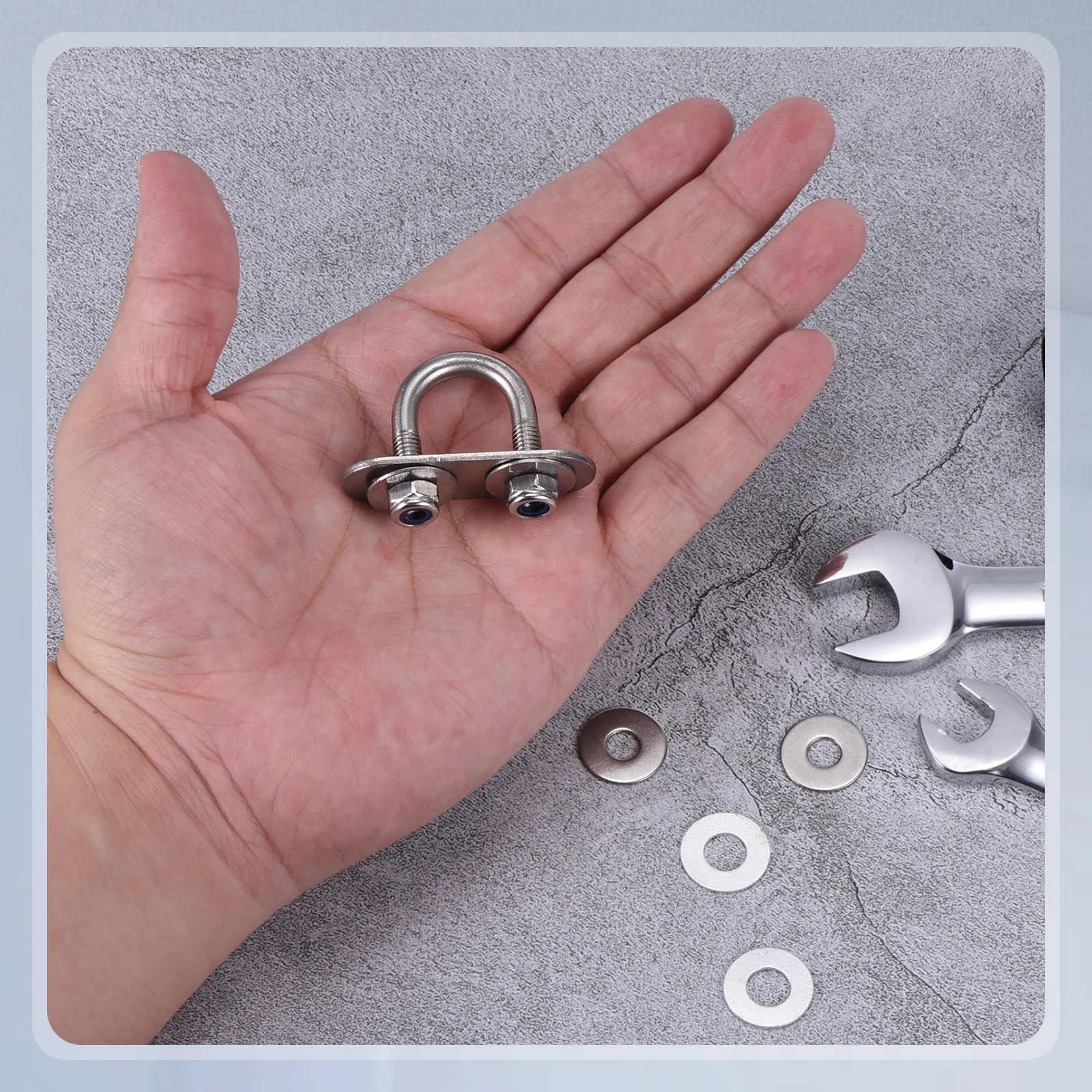 U Bolts Round U Bolt Kits with Nylon Lock Nut Washers Plates for Construction, Pipe, Trailer, Automotive, Leaf Spring Fastener - Image 107