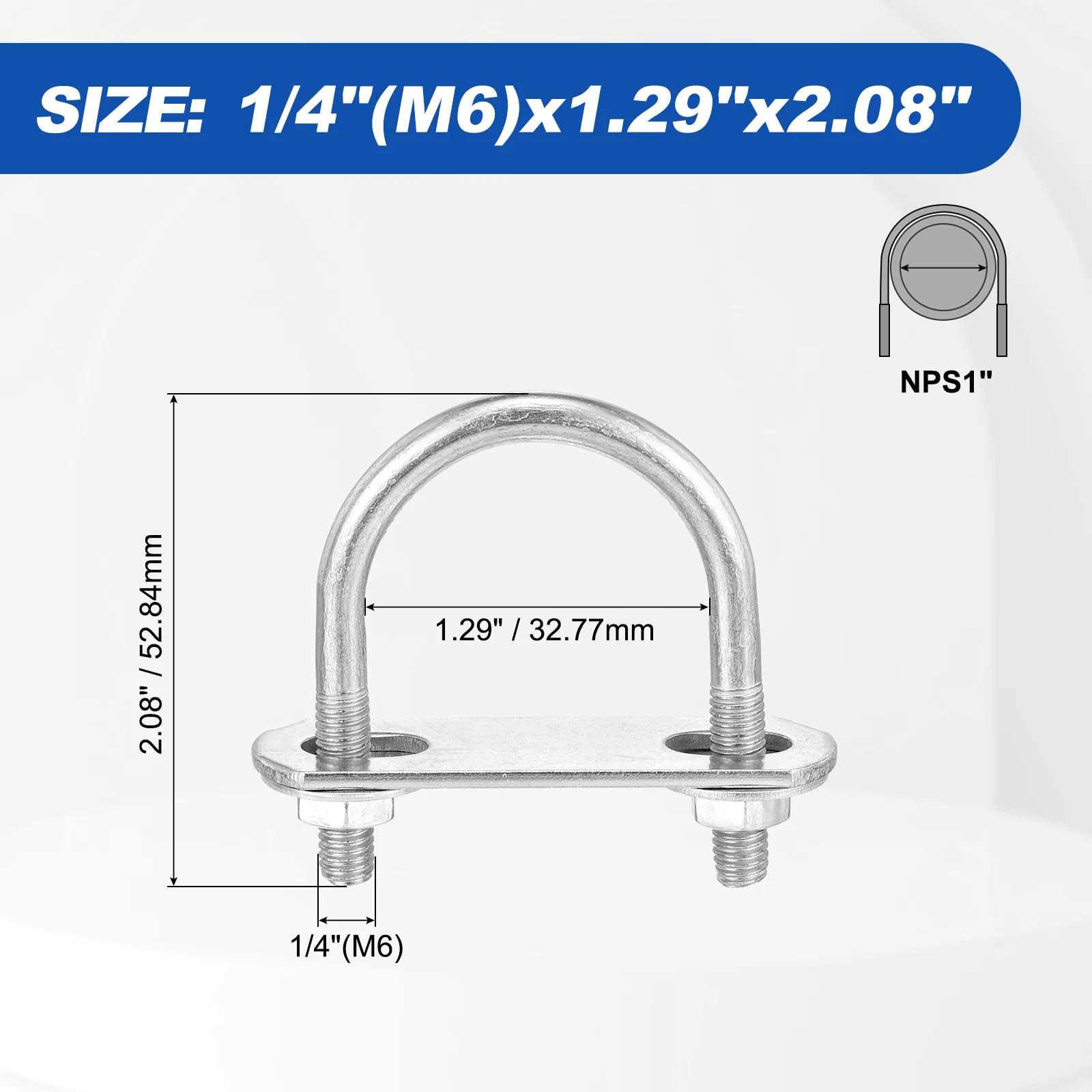 U Bolts, Round U Bolt Kits with Accessories - for Construction, Pipe, Trailer, Automotive, Leaf Spring Fastener - Image 110