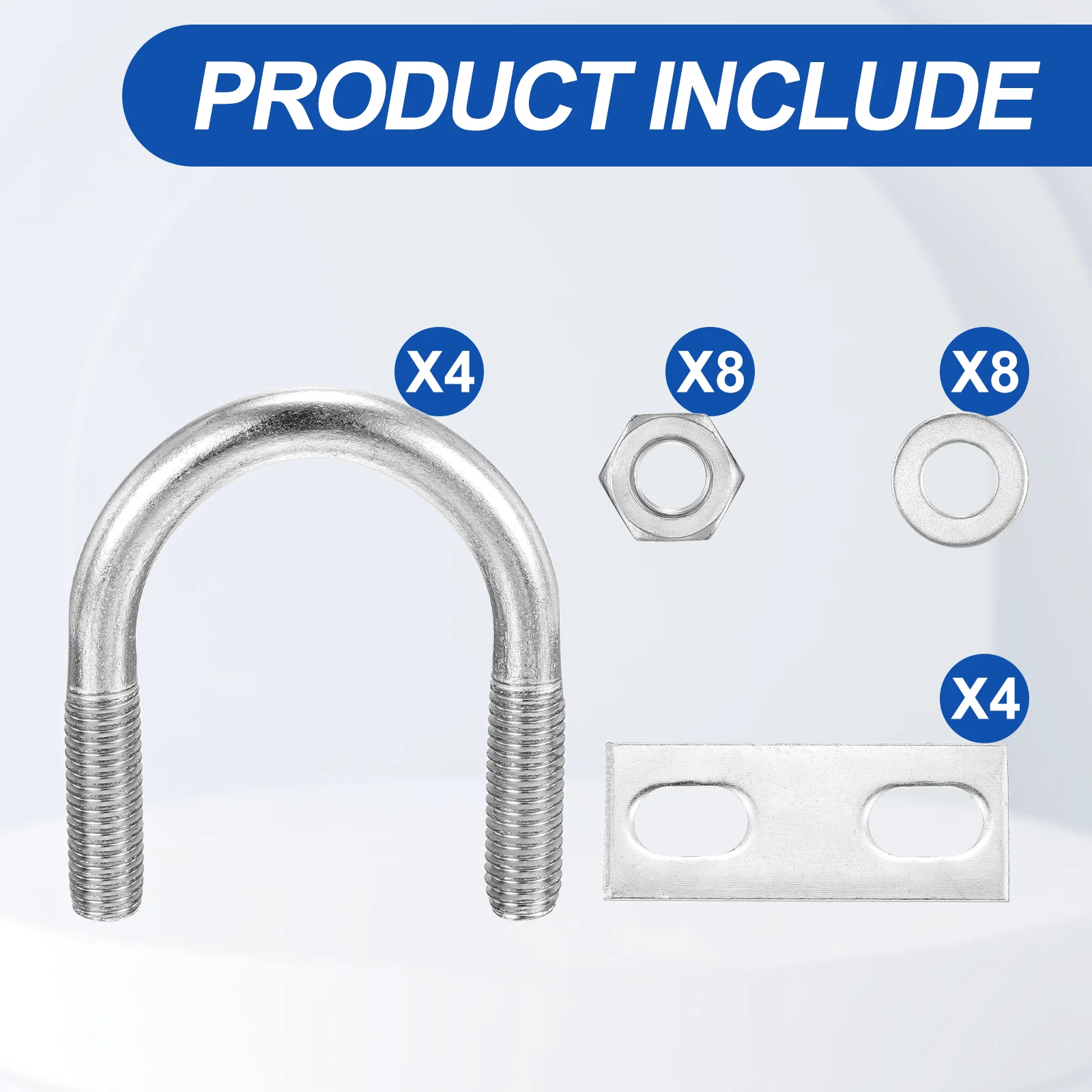 U Bolts, Round U Bolt Kits with Accessories - for Construction, Pipe, Trailer, Automotive, Leaf Spring Fastener - Image 63